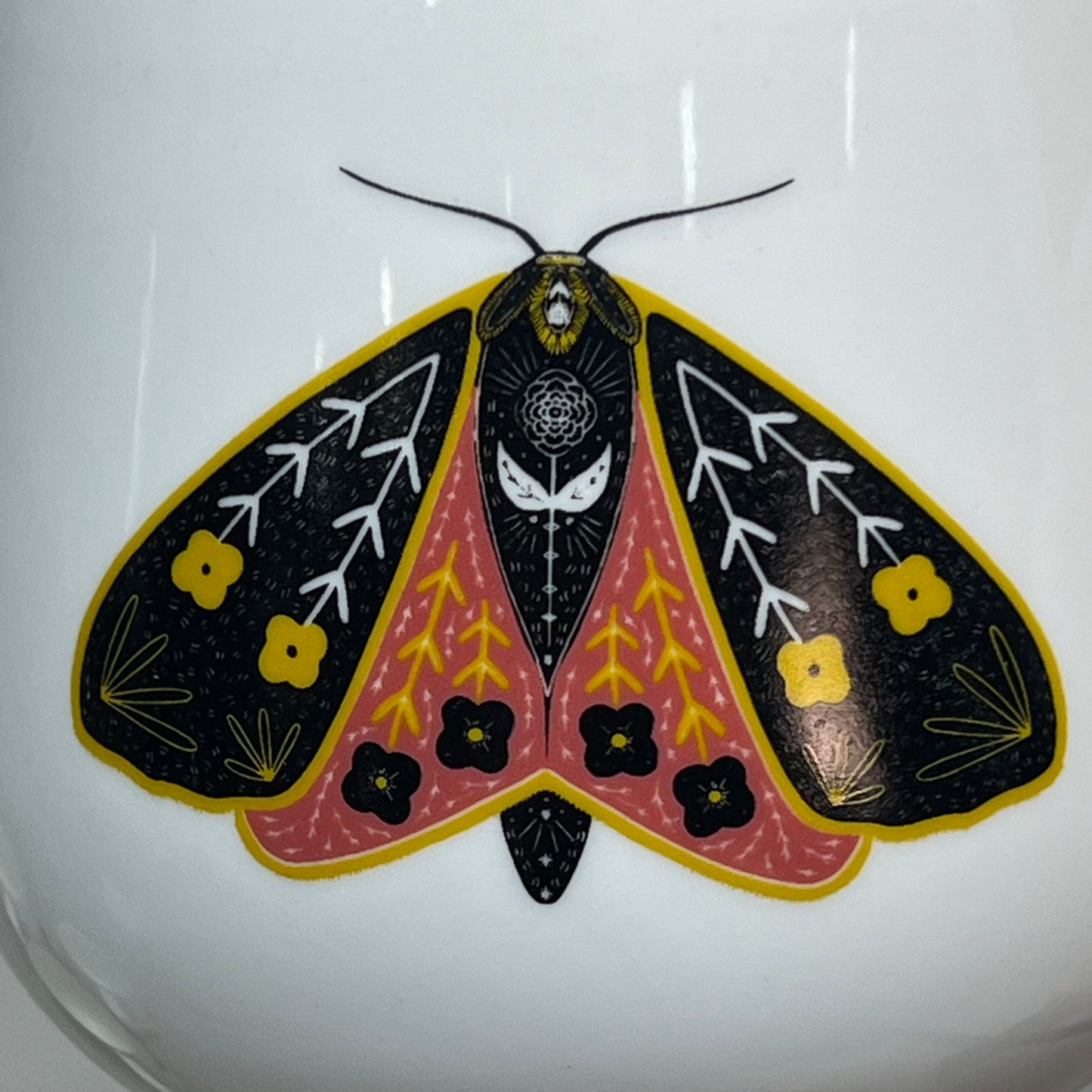CREATIVE CO-OP Set Of 4 Stoneware Mug W/ Insect Design 4 Styles 12 Oz DF7216A