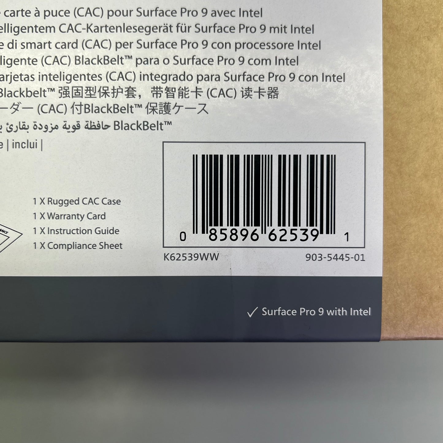 KENSINGTON  Blackbelt Rugged Case W/ CAC Reader For Surface Pro 9 K62539WW