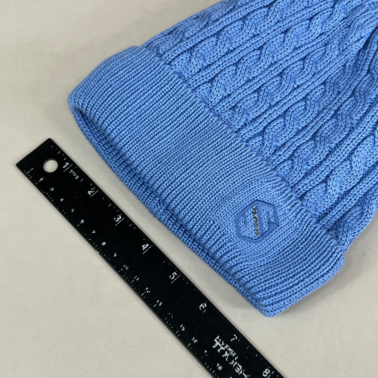 SAMSHIELD Mira Crystal Equestrian Beanie Hat Women's Sz One Size Fits All Washed Blue