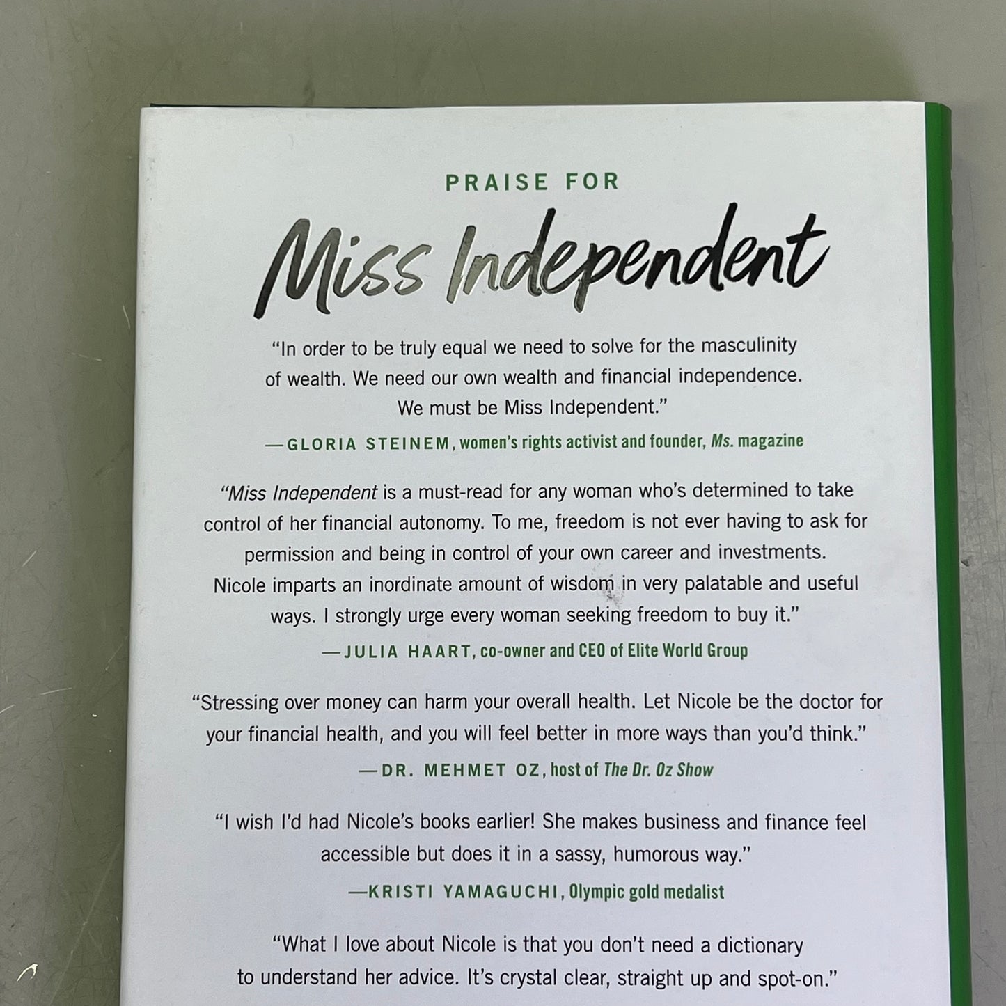 MISS INDEPENDENT A Simple 12-Step Plan For Success By Nicole Lapin Hardback Book