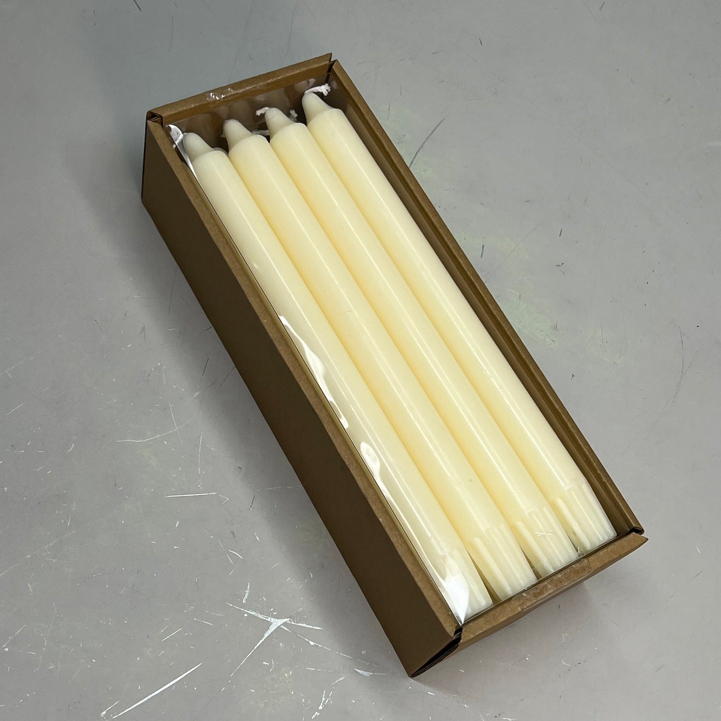 CREATIVE CO-OP (12 PACK) Taper Candles Unscented 10 Hr Burn 10"H White CD2012