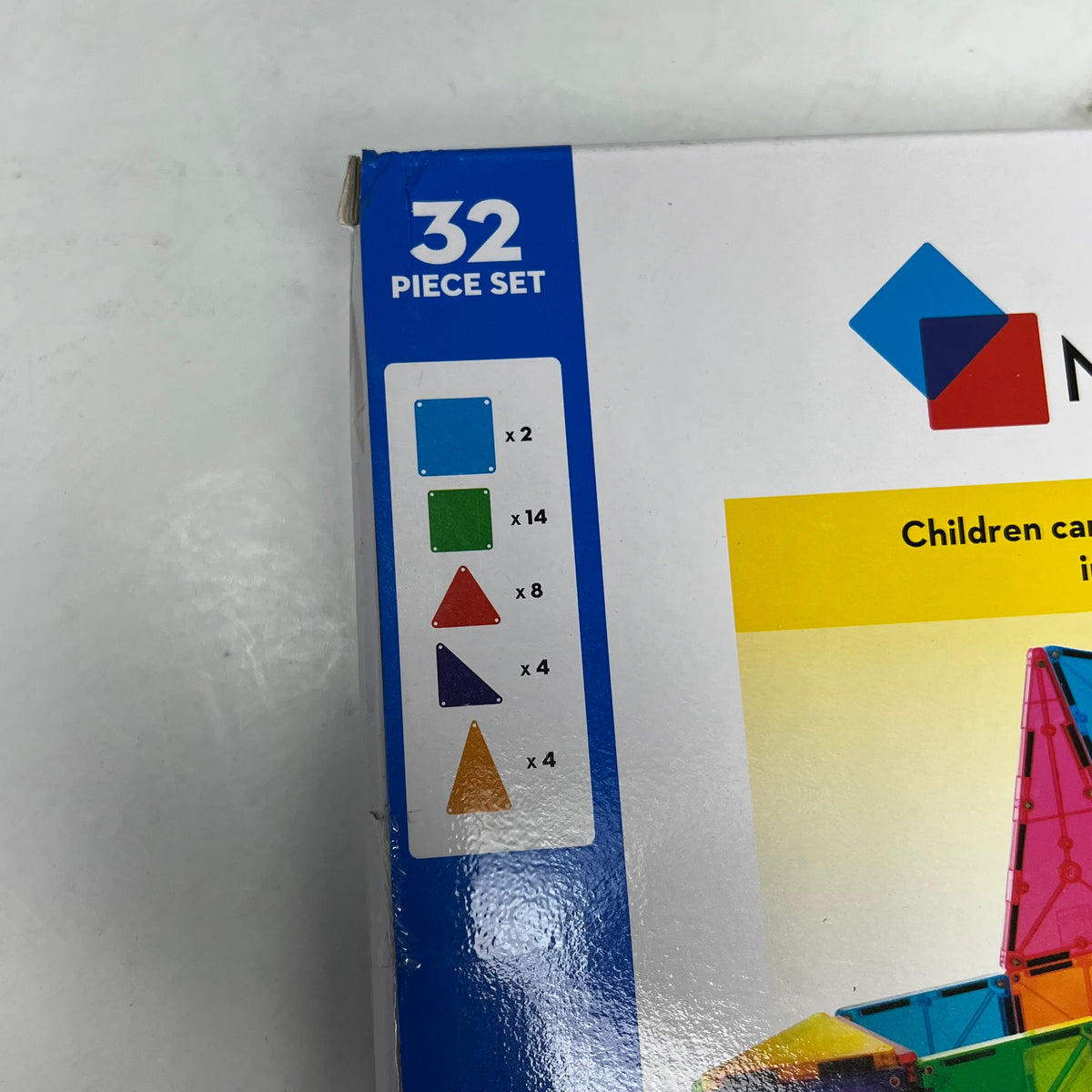 MAGNA-TILES Magnetic Building Tiles for Ages 3-99 32 Piece Set Multicolor 02132