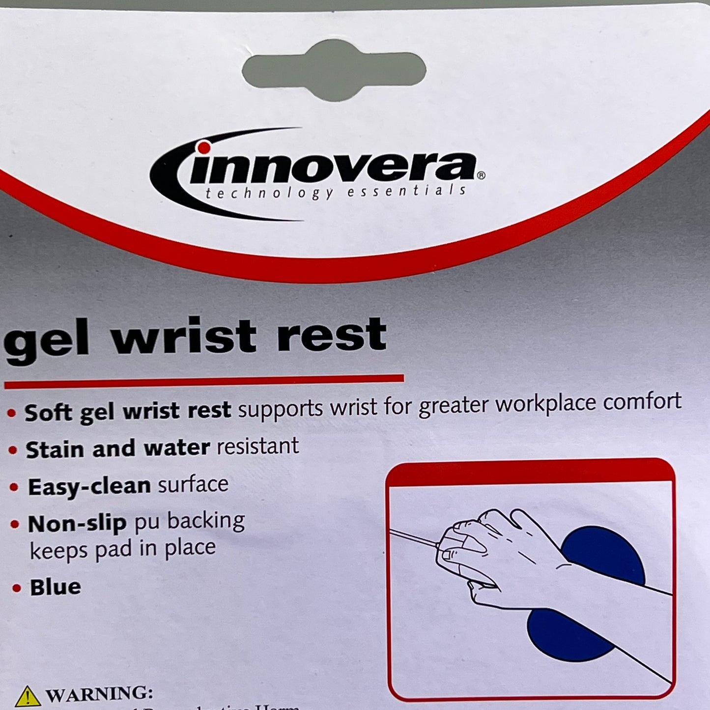ZA@ INNOVERA (2 PACK) Gel Wrist Rest For Mouse 4.75"x3.12" Blue A