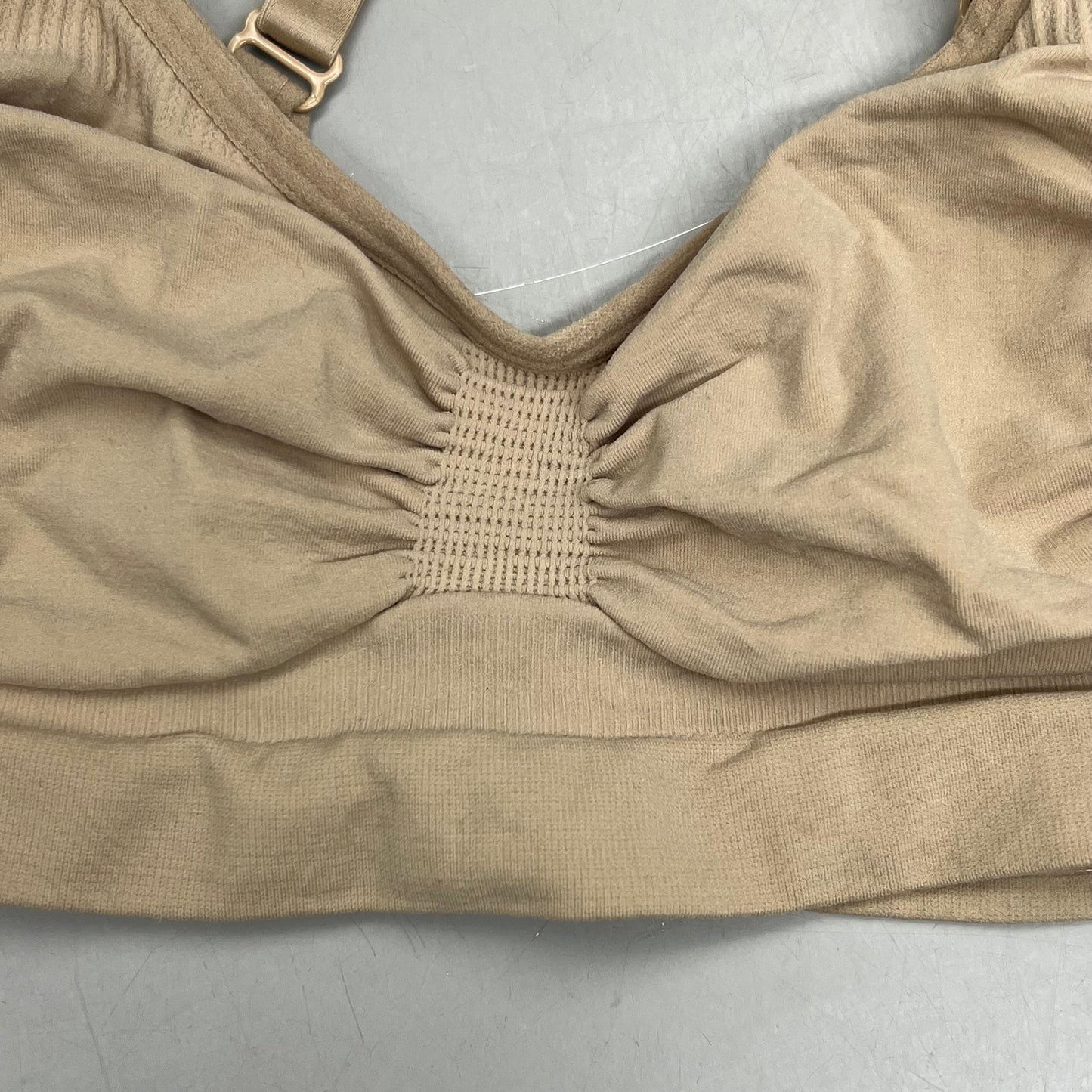 SKIMS Strong Support Seamless Sculpt Bralette Pique Stitching Women's Sz S Clay