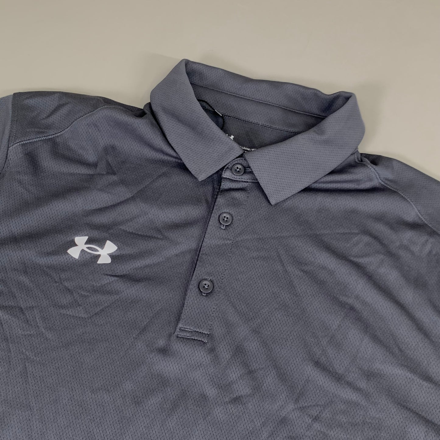 UNDER ARMOUR UA Team Tech Polo Loose Light & Moisture Wicking Men's Sz L Grey