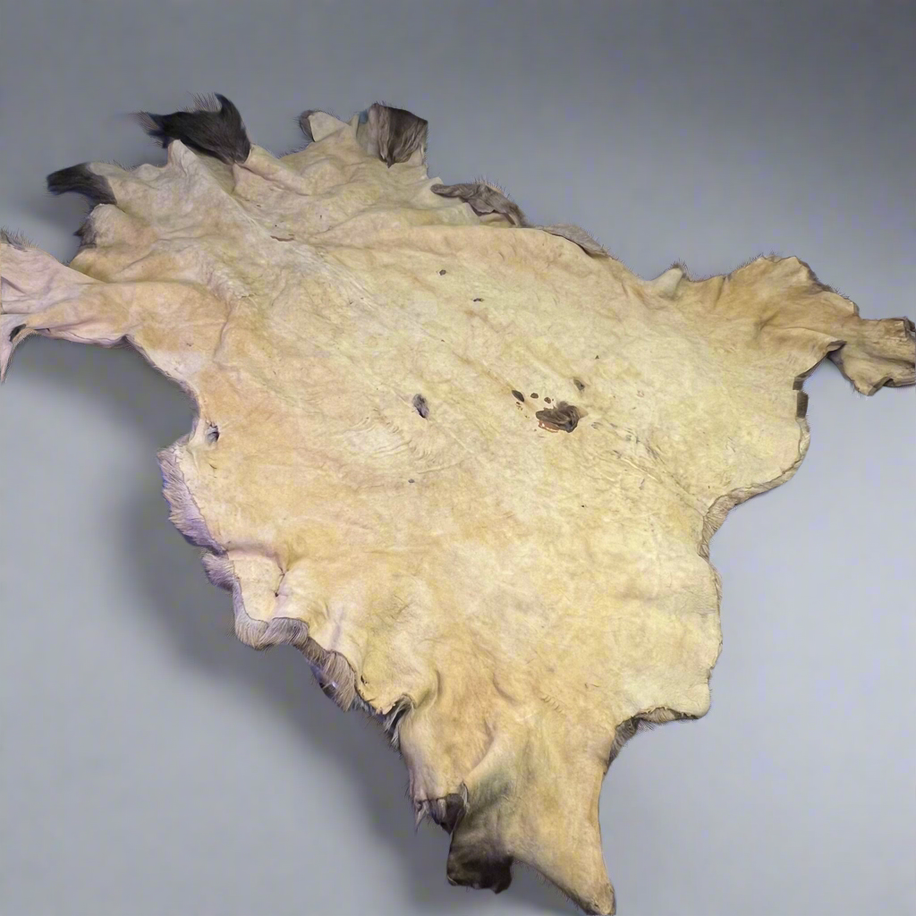 Large Real Elk Hide Rug/Home Décor 68"X55" Brown/Tan