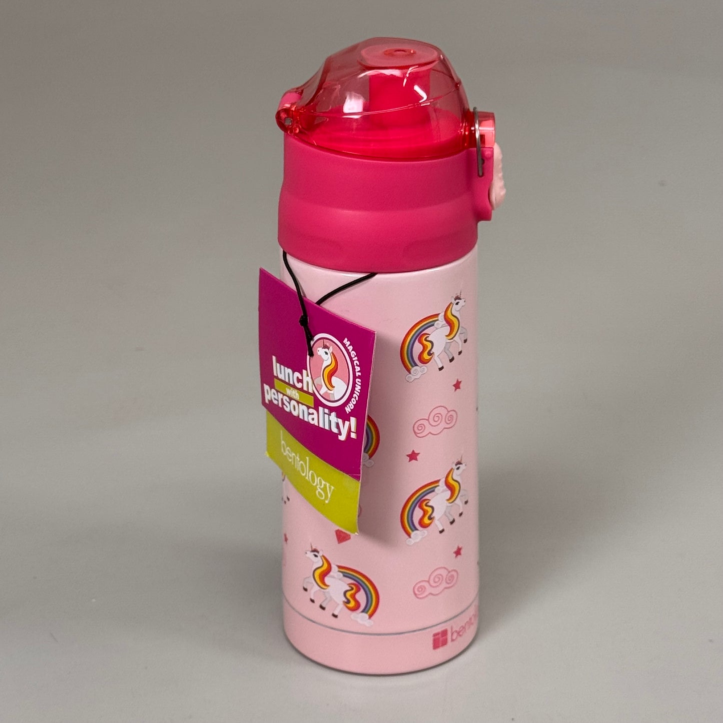 BENTOLOGY Unicorn Rainbow Deluxe Lunch Kit 13 oz Water Bottle Pink TBI-UNICORN-905