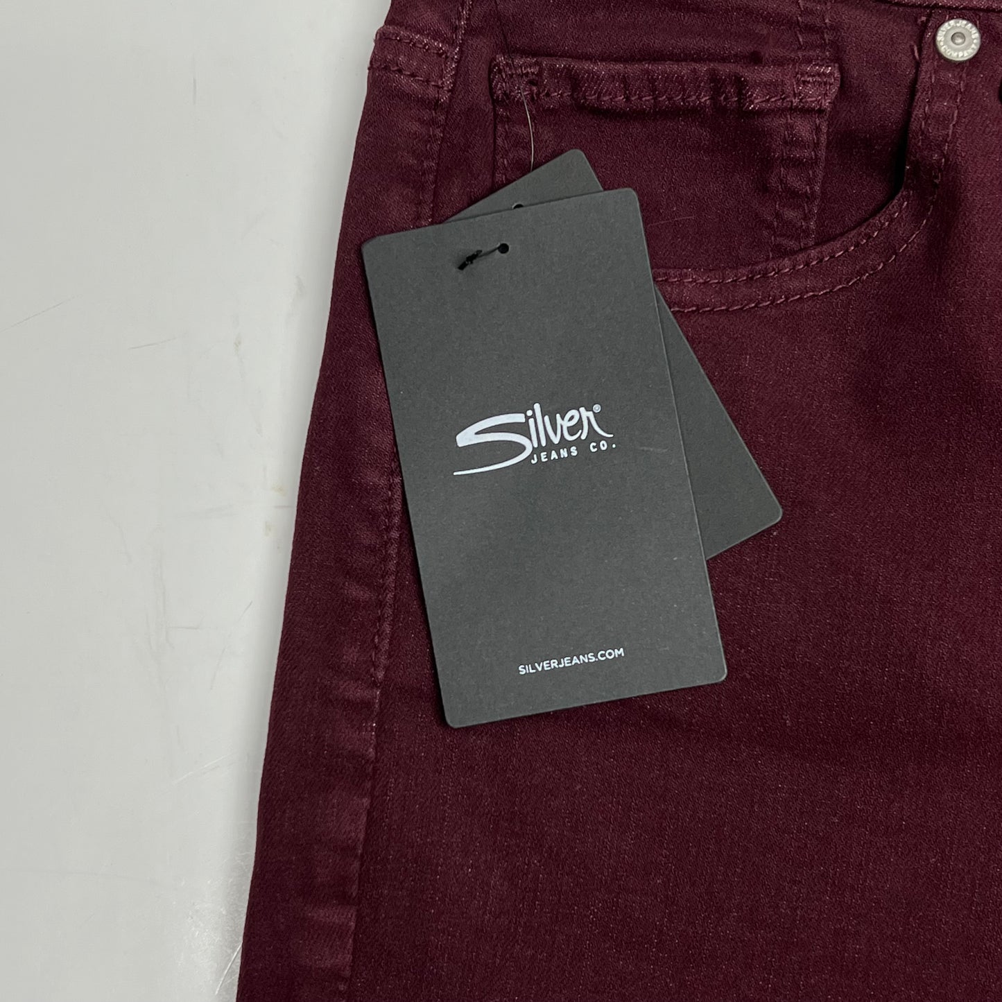 SILVER JEANS CO. Isbister High Rise Skinny Leg Jeans Women's Sz 27/29 Bordeaux