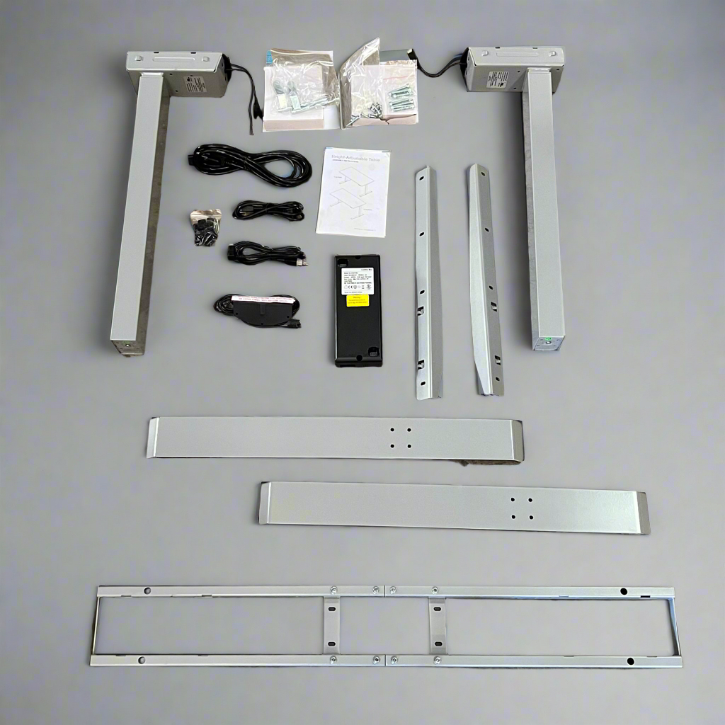 SIT ON IT Adjustable Desk Legs C-Leg Type w/ Motor (NO TABLETOP) Silver 80-016045-01