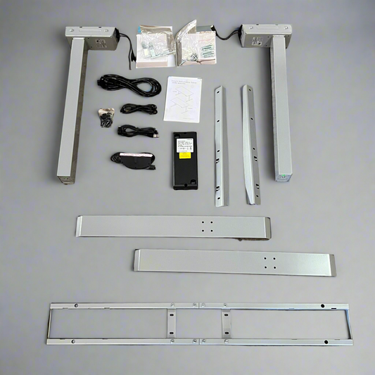 SIT ON IT Adjustable Desk Legs C-Leg Type w/ Motor (NO TABLETOP) Silver 80-016045-01