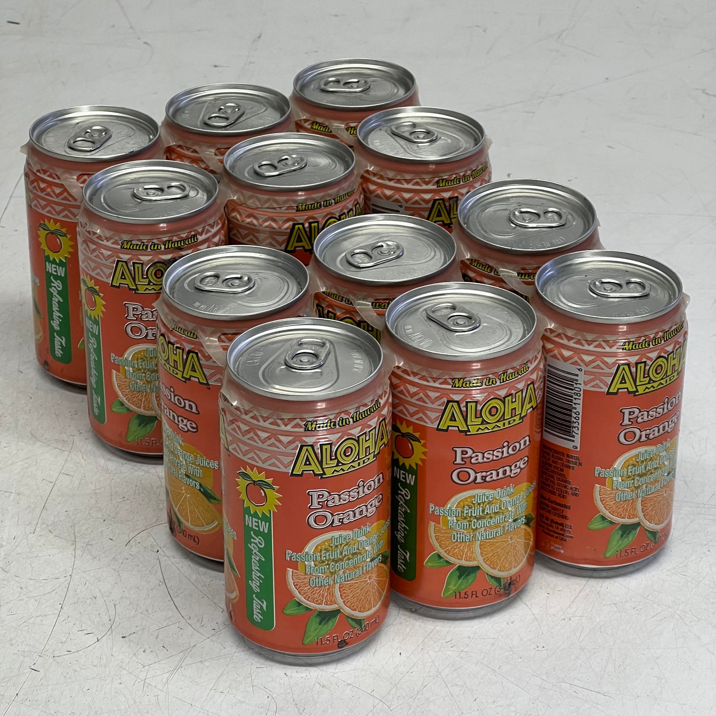 ZA@ Pallet of ALOHA (12 PACK) Maid Juice Passion Orange/Guava/Lilikoi Passion 11.5 Fl Oz (AS-IS)