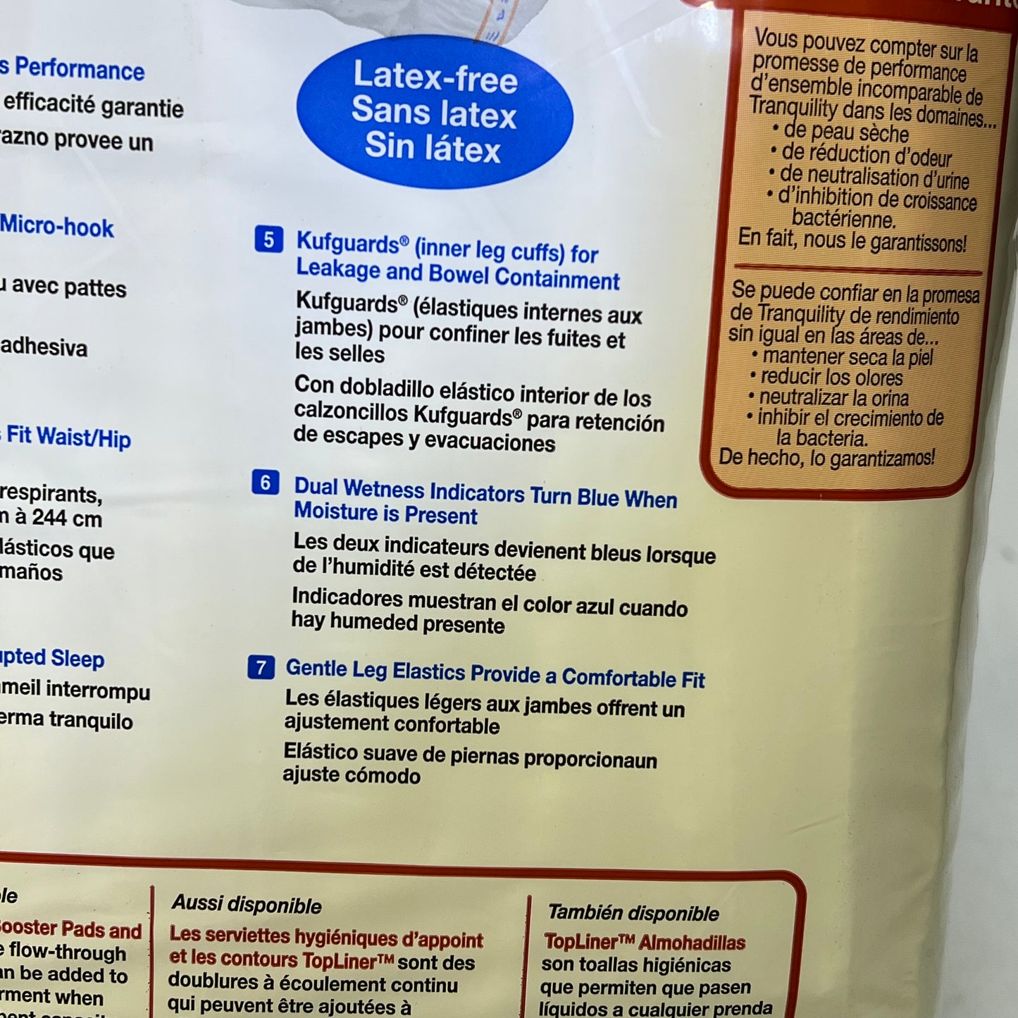 TRANQUILITY (4 PACK, 8 EACH) Bariatric Disposable Briefs Unisex 3XL White