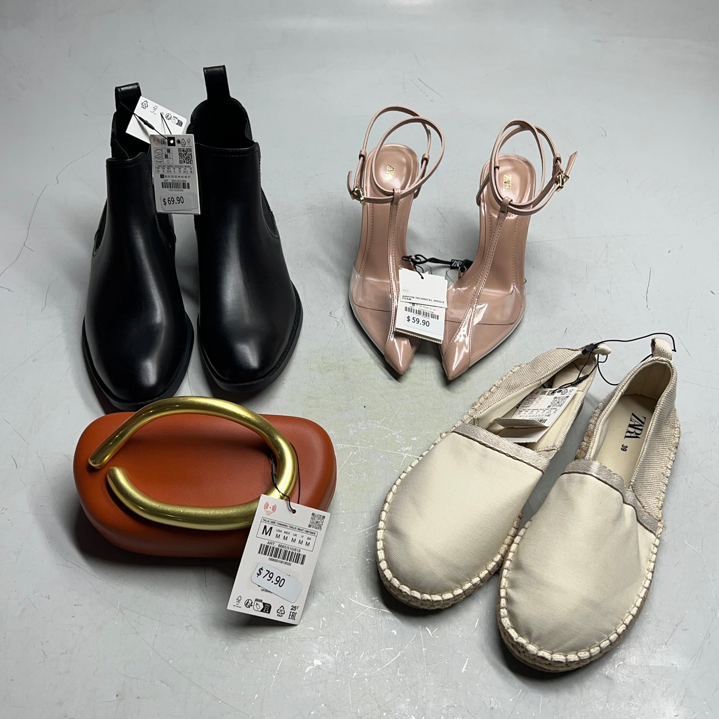 ZA@ ZARA Lot of Assorted Shoes & Bag Women's Sz 36 Multicolor