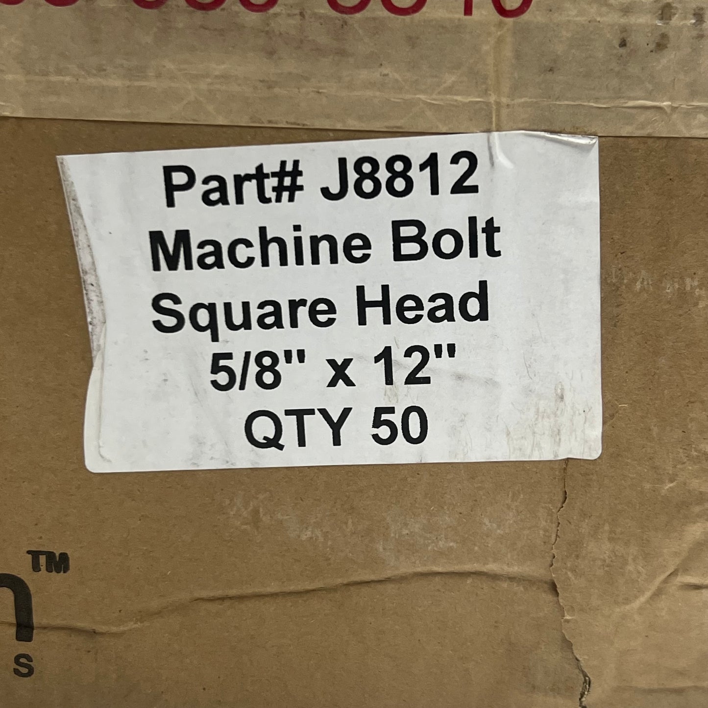 MACLEAN (50 PACK) Machine Bolt Square Head Sz 5/8" x 12" J8812