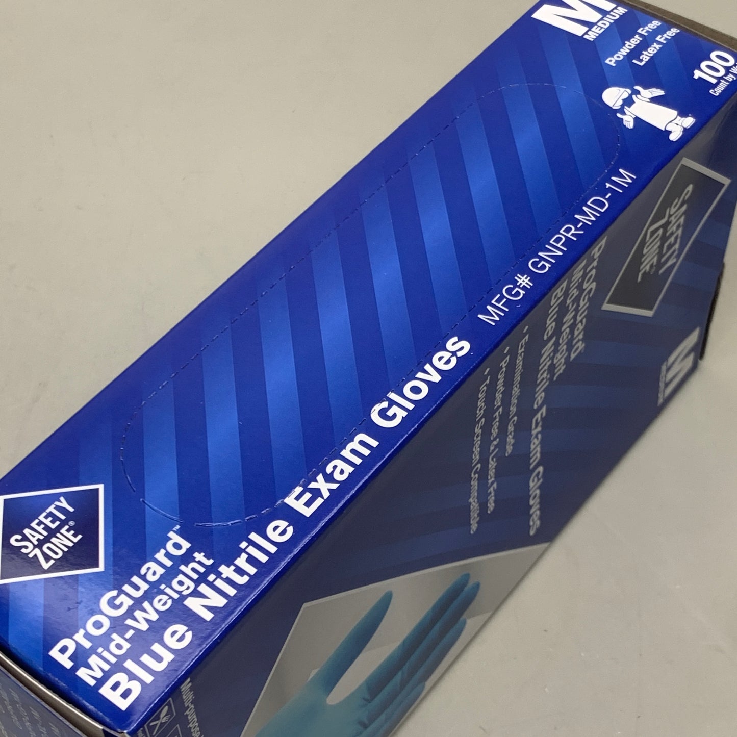 SAFETY ZONE (1,000 PACK) Pro Guard Blue Nitrile Single Use Gloves MD GNPR-MD-1M