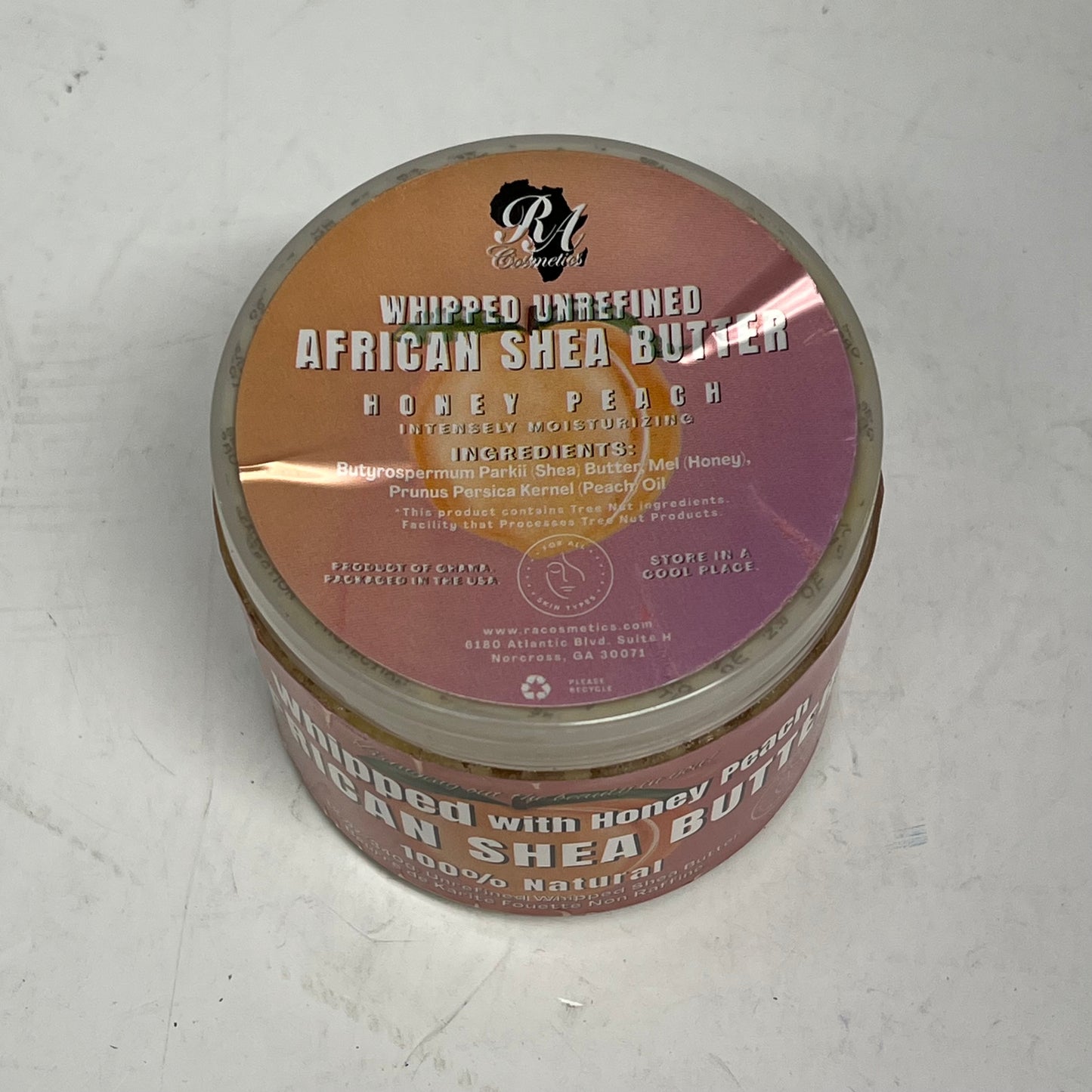 RA COSMETICS  (3 PACK) Whipped African Shea Butter W/ Honey Peach 12oz Yellow (As-Is)