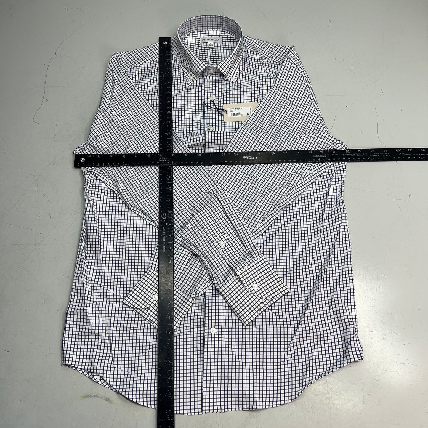 PETER MILLER Hanford Performance Twill Sport Shirt Men's Sz M Classic Navy