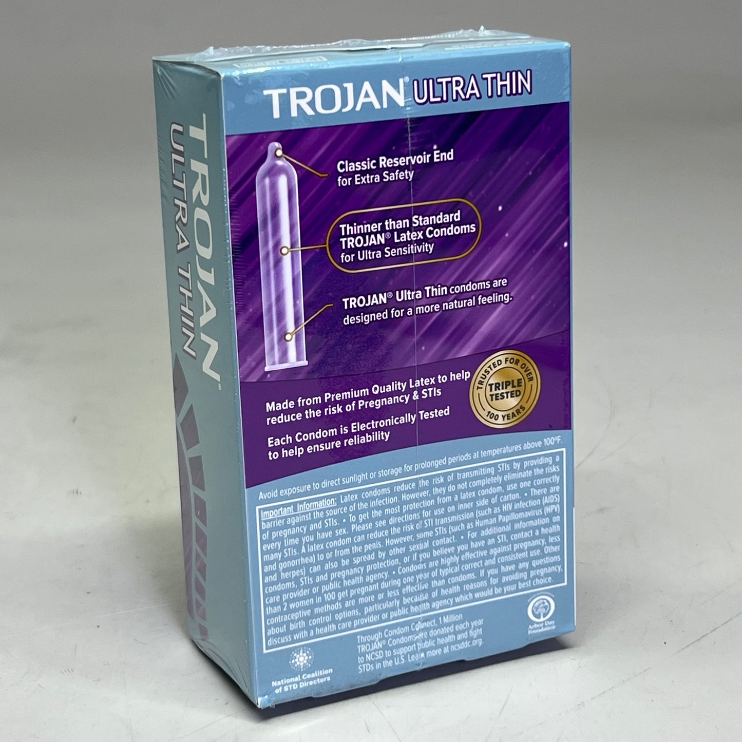 TROJAN (4 Boxes of 12) Ultra Thin Latex Condoms, Light Mint BB 01/26