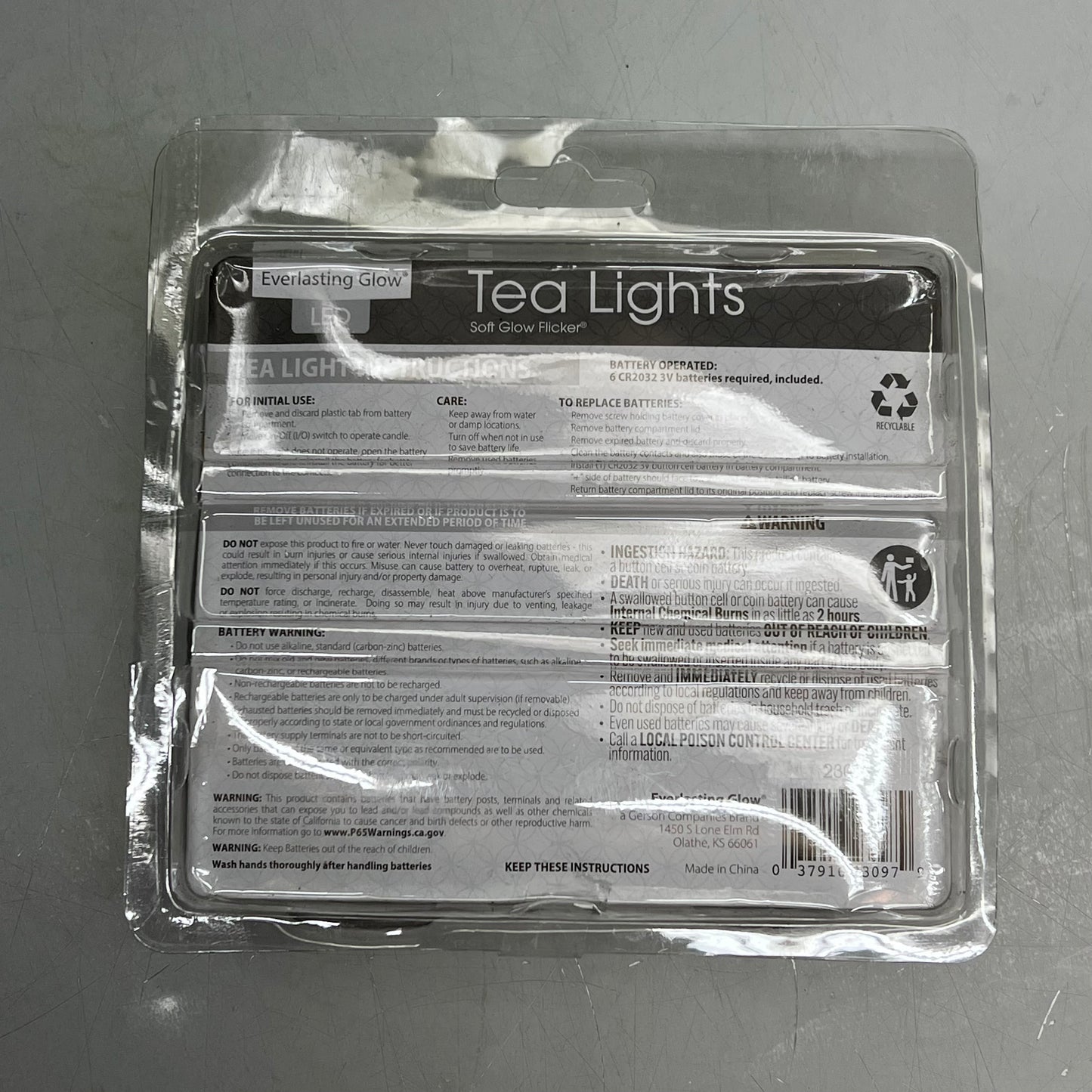 EVERLASTING GLOW (4 PACK, 6 LIGHTS EACH) LED Tea Lights Soft Glow Flicker 23097