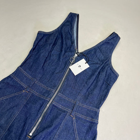 7 FOR ALL MANKIND Soft Denim Zip Up Jumper Womens Sz M Dark Blue AU7190865A WLSR