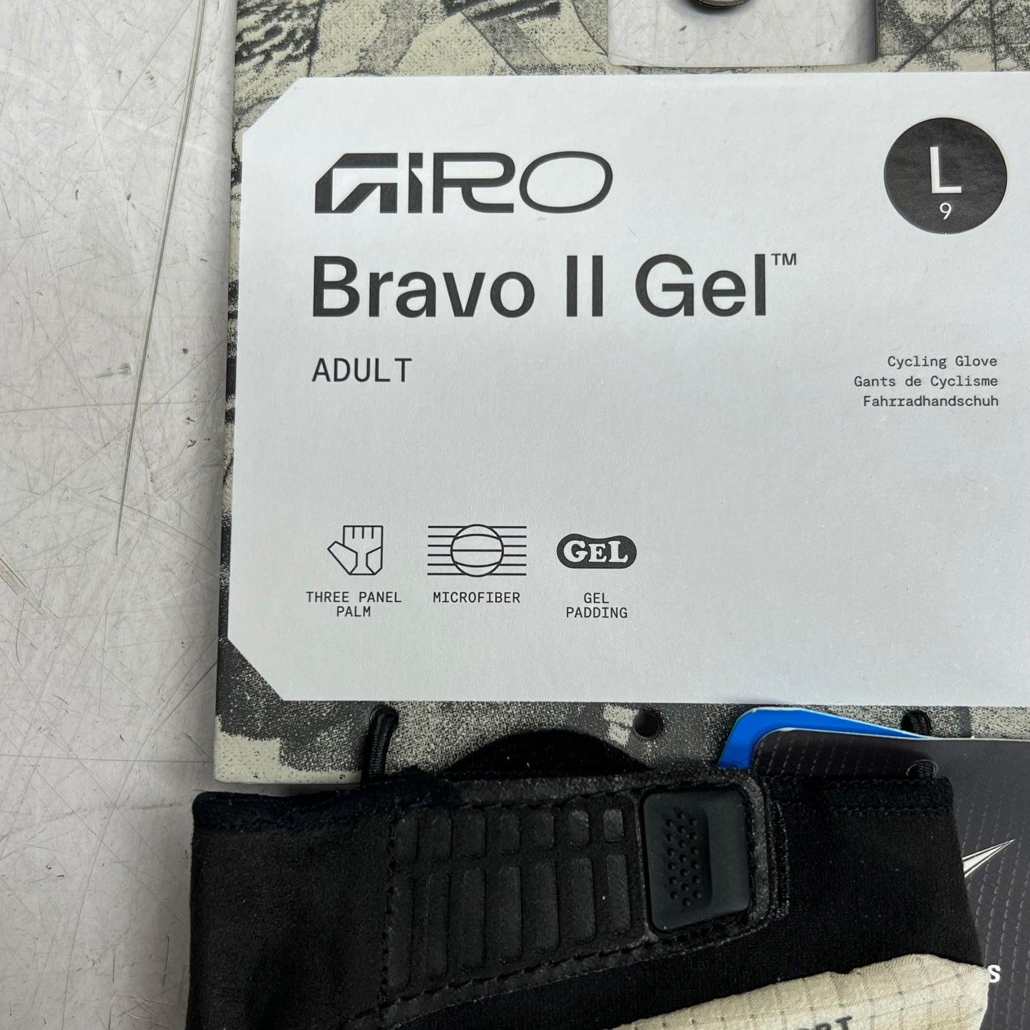 GIRO Bravo Ii Gel Cycling Gloves for Daily Riding Men's Sz L Stone 7200640