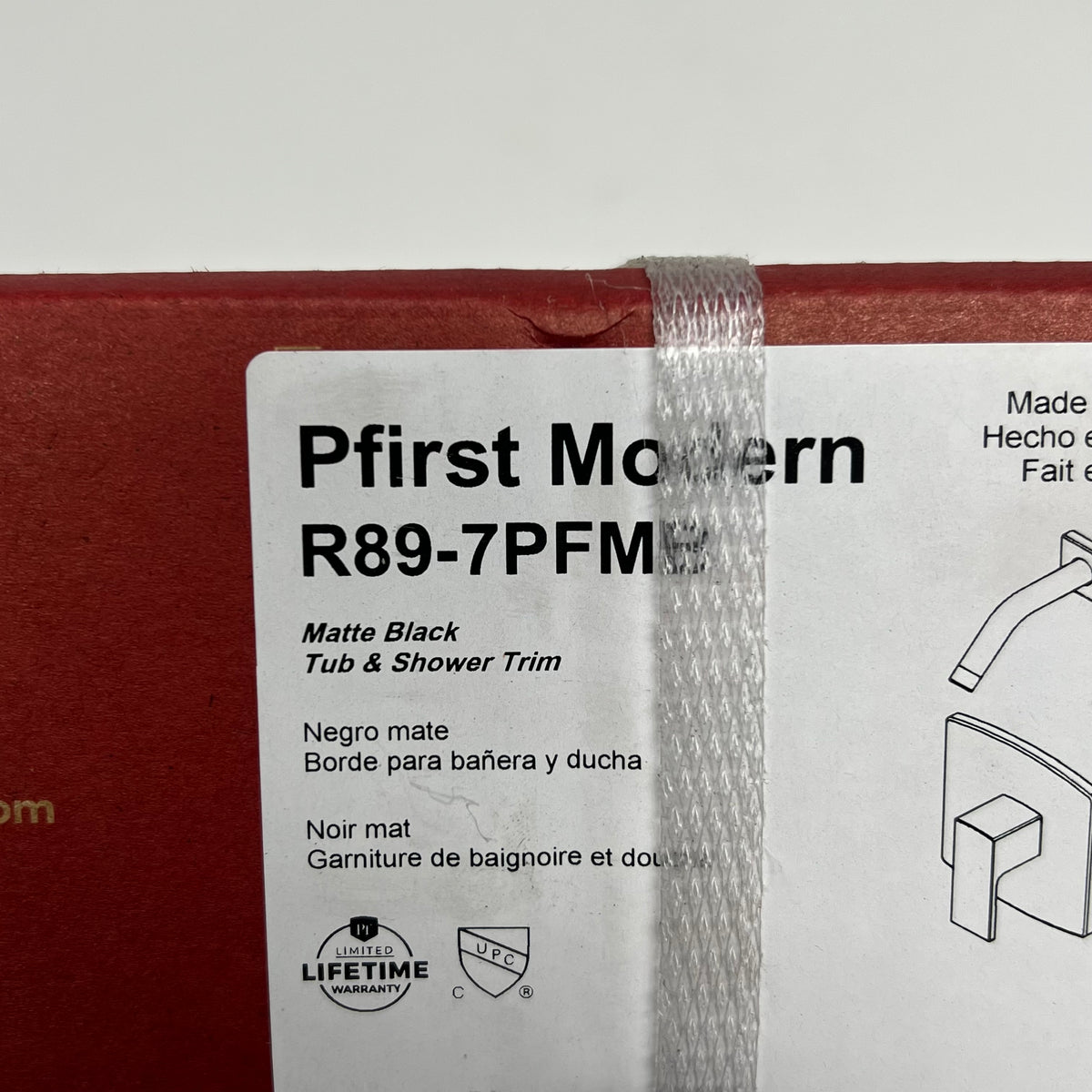 PFISTER Minimalist Modern 1 Handle Shower Trim Kit  Matte Black R89-7PFMB