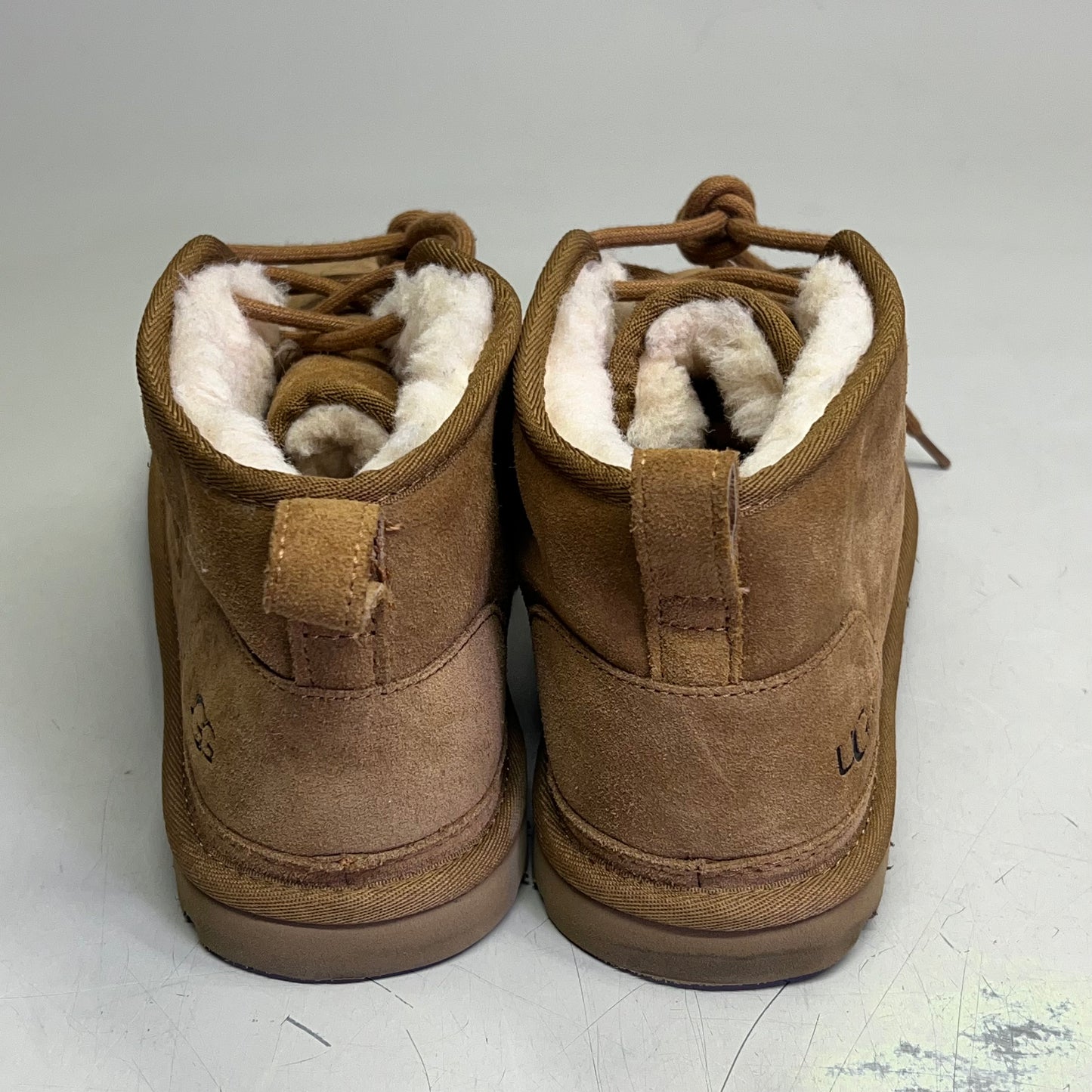 UGG Suede Neumel Ankle Boot 17mm Plush Men's Sz 9 Brown (Pre-Owned)