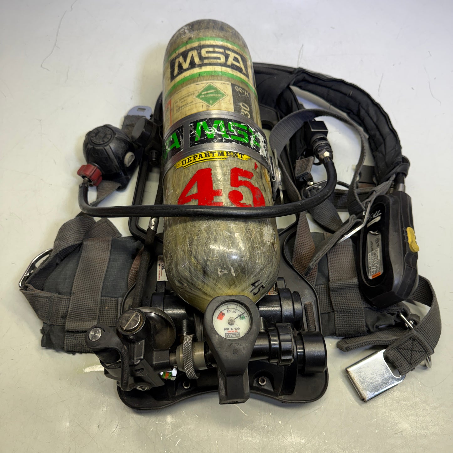 Z@ MSA (*PARTS ONLY*) FireHawk M7 SCBA Air Pack W/ Tank Firefighter Gear (AS-IS)