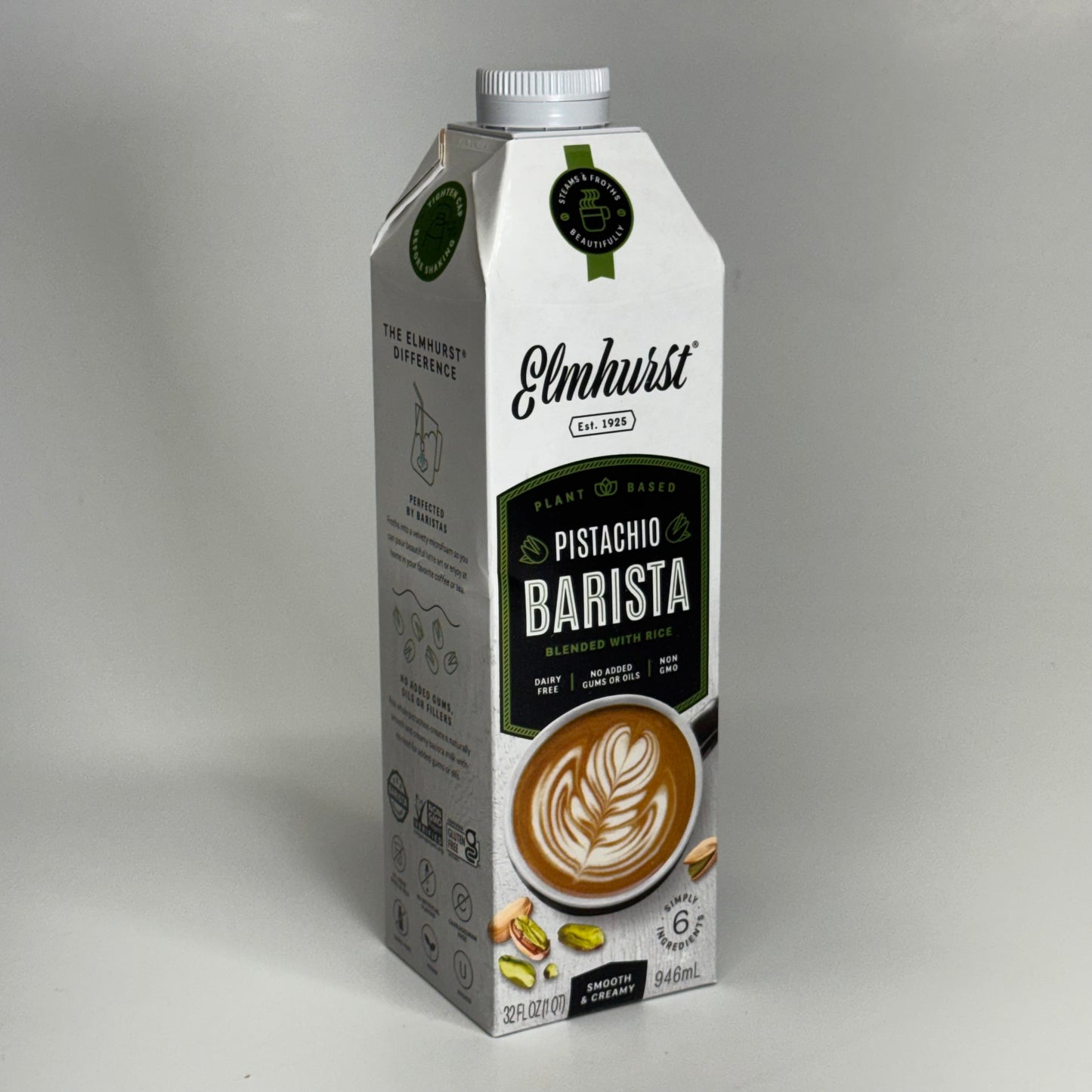 ELMHURST (6 PACK) Milked Pistachio Barista 32 fl oz. BB 02/27