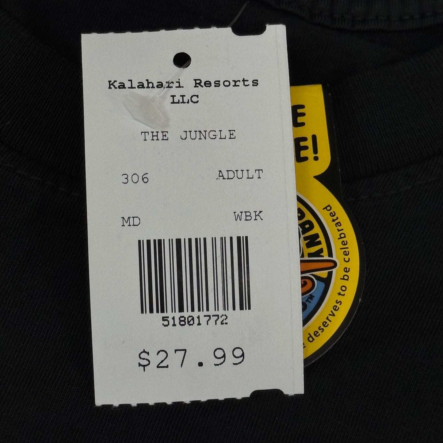 THE DUCK COMPANY Welcome To The Jungle Kalahari T-Shirt Adult Medium Black,Blue,Yellow