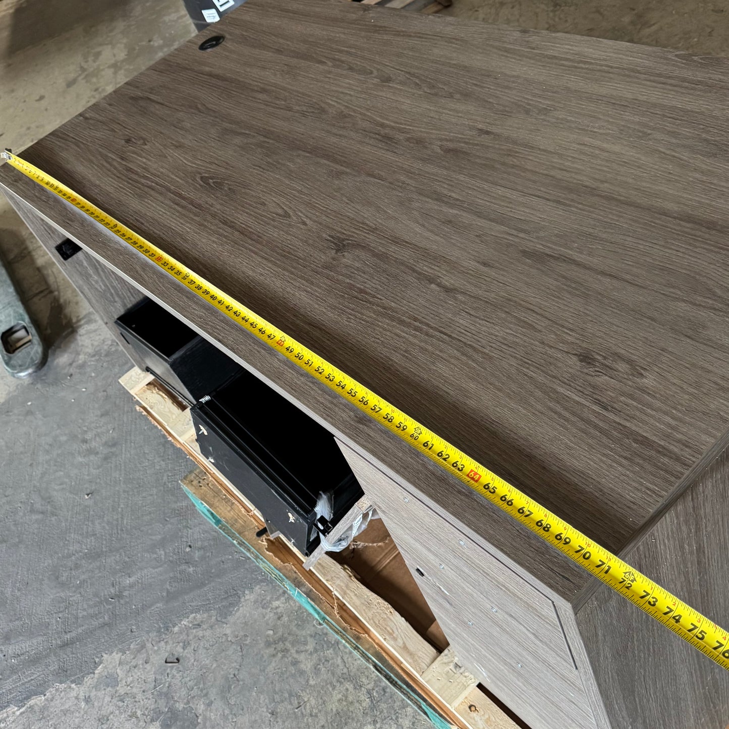 ZA@ Pallet of LORELL Double Pedestal Desk Sz 35.5"W x 71"L x 29"H - LLRPD3672DPGE (AS-IS, Damaged)