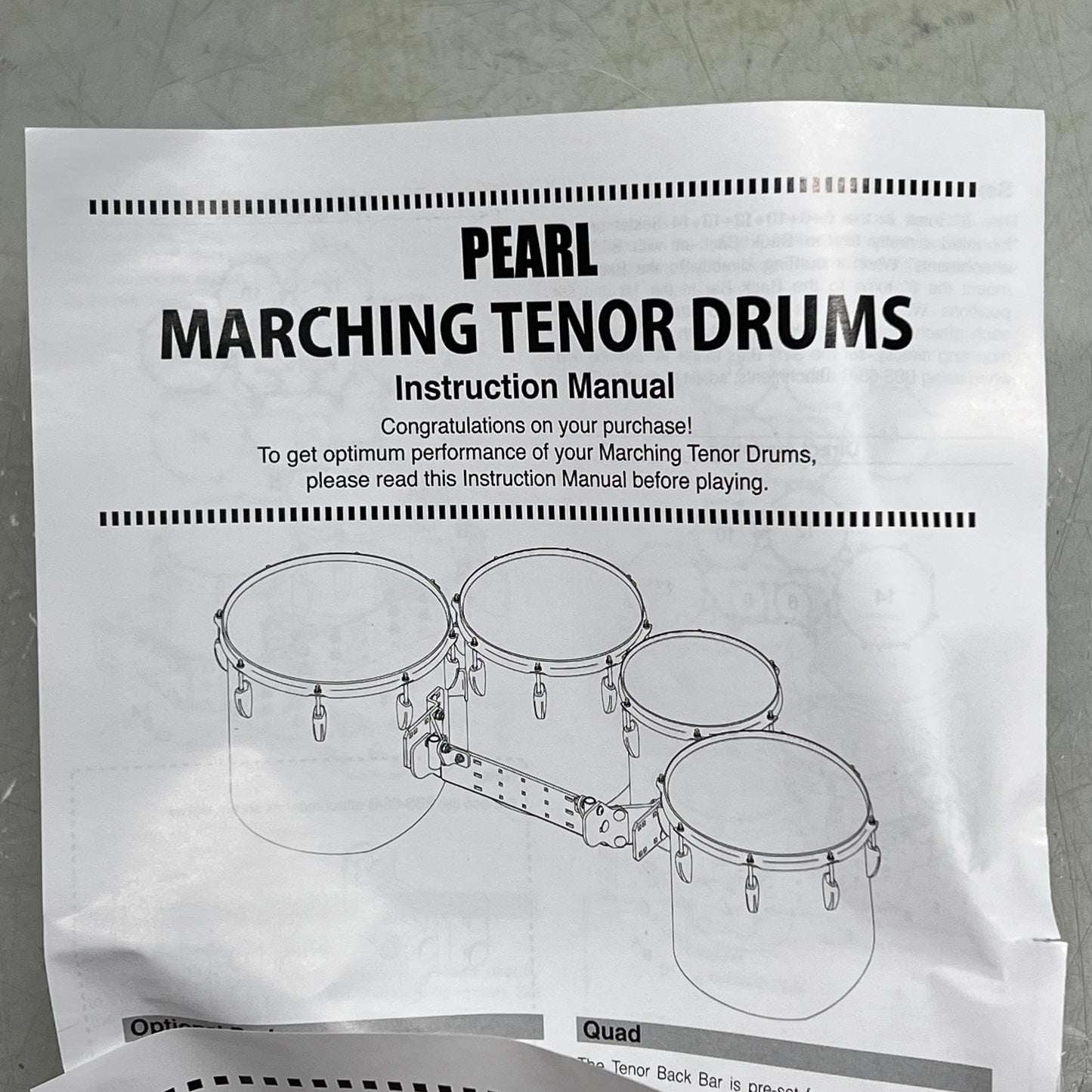 PEARL Marching Carrier 2 Tenor CX Airframe W/ Removable Padding Black CXT-2