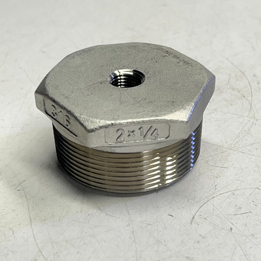 SERVICE METAL SS Hexagon Bushing NPT Connection 2"x1/4" Silver SSS6HB02.0X.250