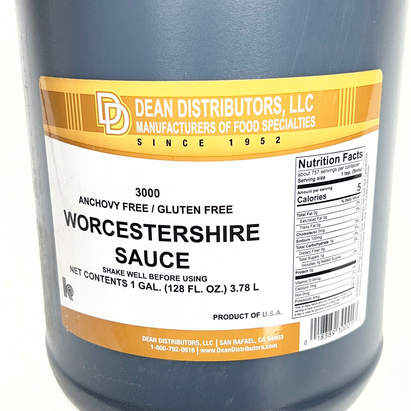 ZA@ DEAN DISTRIBUTORS Bulk Worcestershire Sauce Kosher 1 Gal BB 02/28