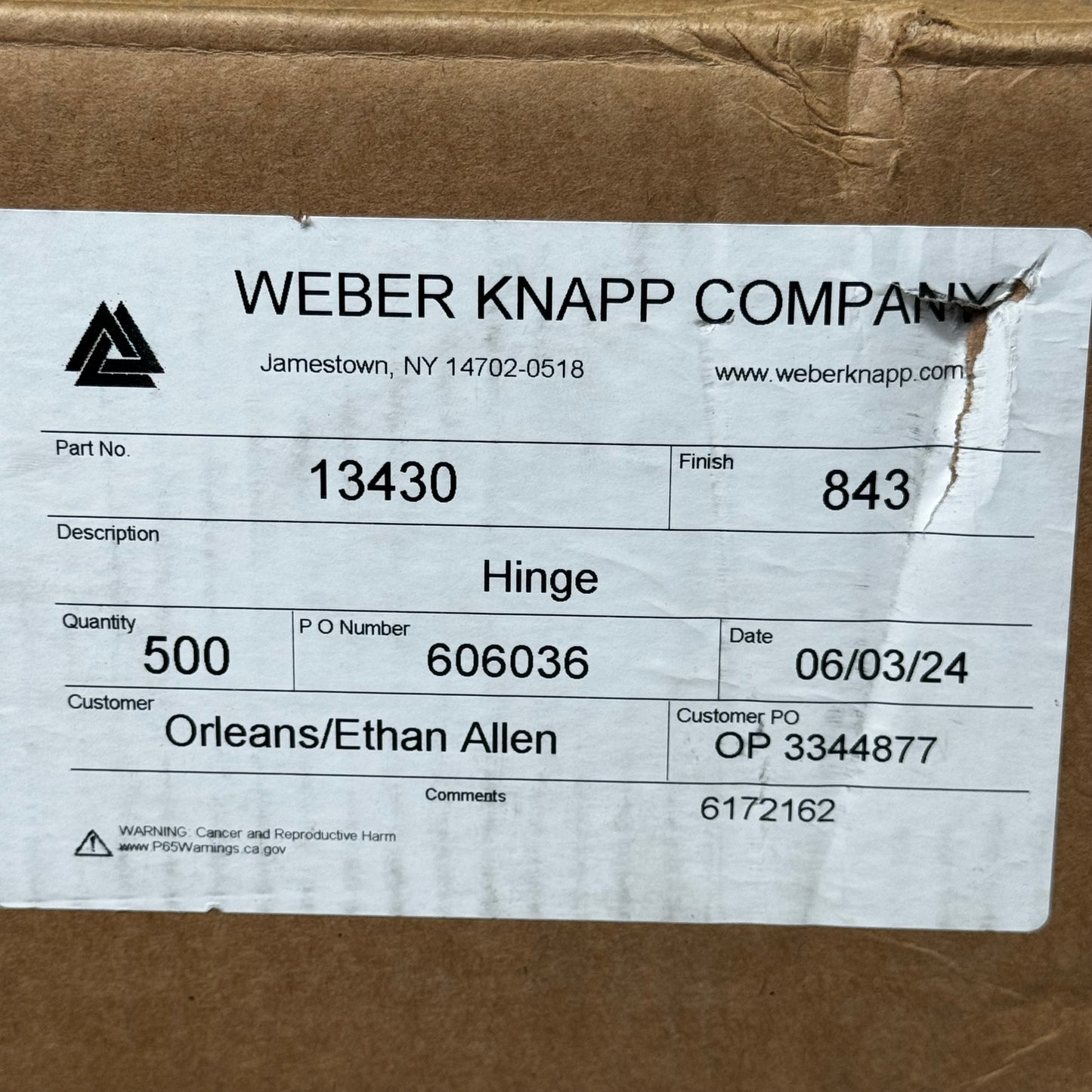 WEBER KNAPP COMPANY (50 PACK) Small Bifold Hinges 2.5"X1" 843 Finish Grey 13430