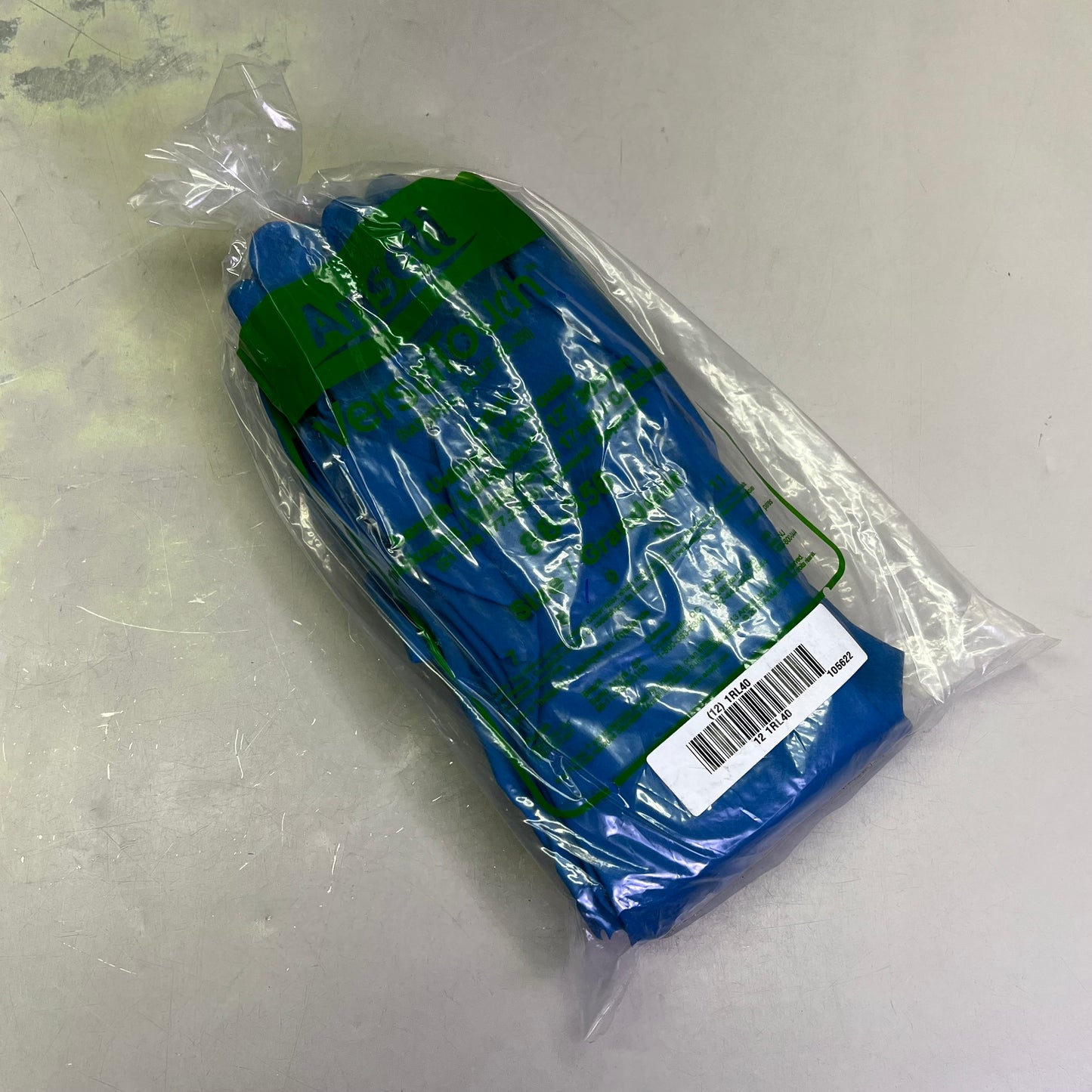 ANSELL (12 PACK) AlphaTec Natural Rubber Latex Unlined Gloves Sz 8 Blue 88-356