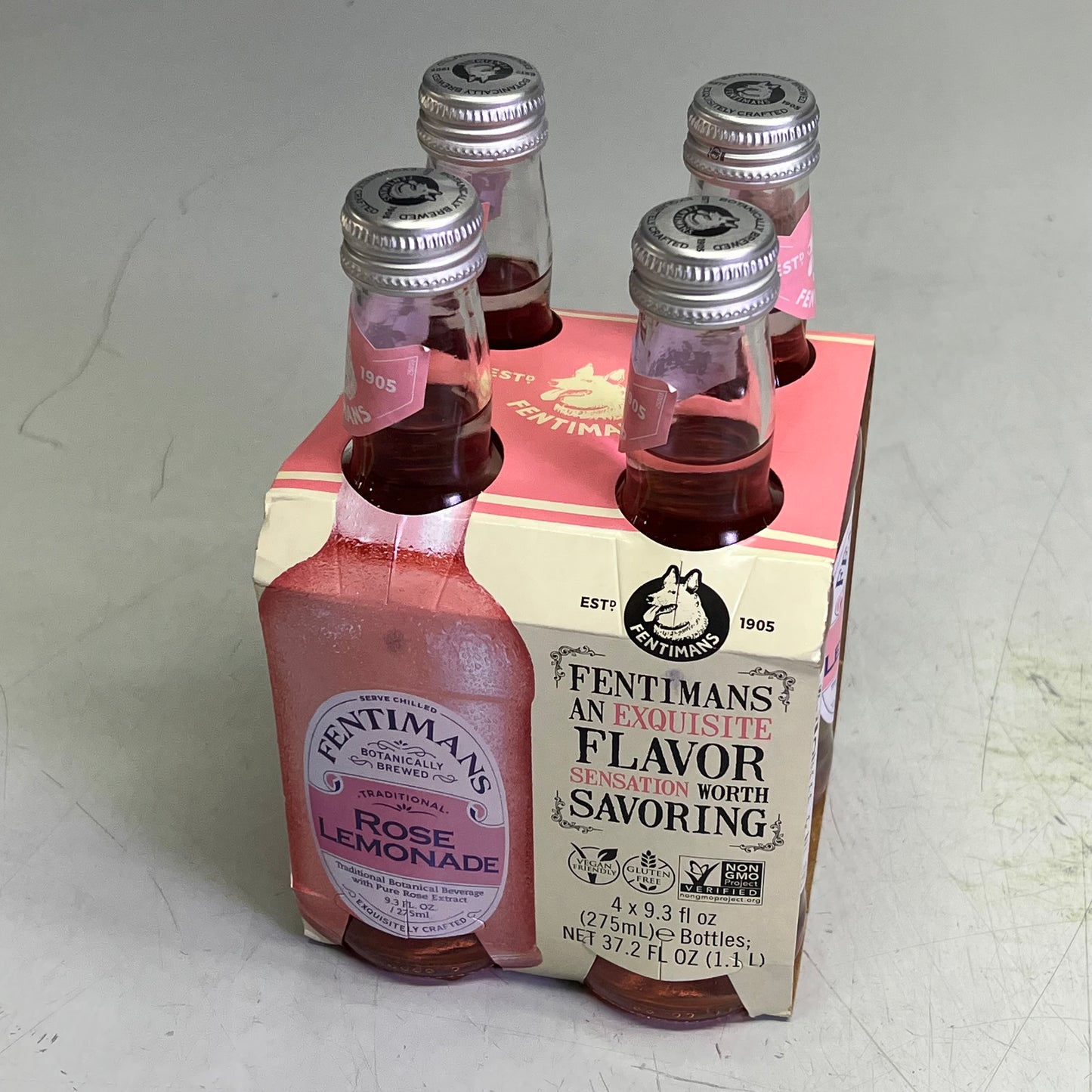 ZA@ ZA@ FENTIMANS (4 PACK) Botanically Brewed Rose Lemonade In Glass Bottles 9.3 Fl Oz