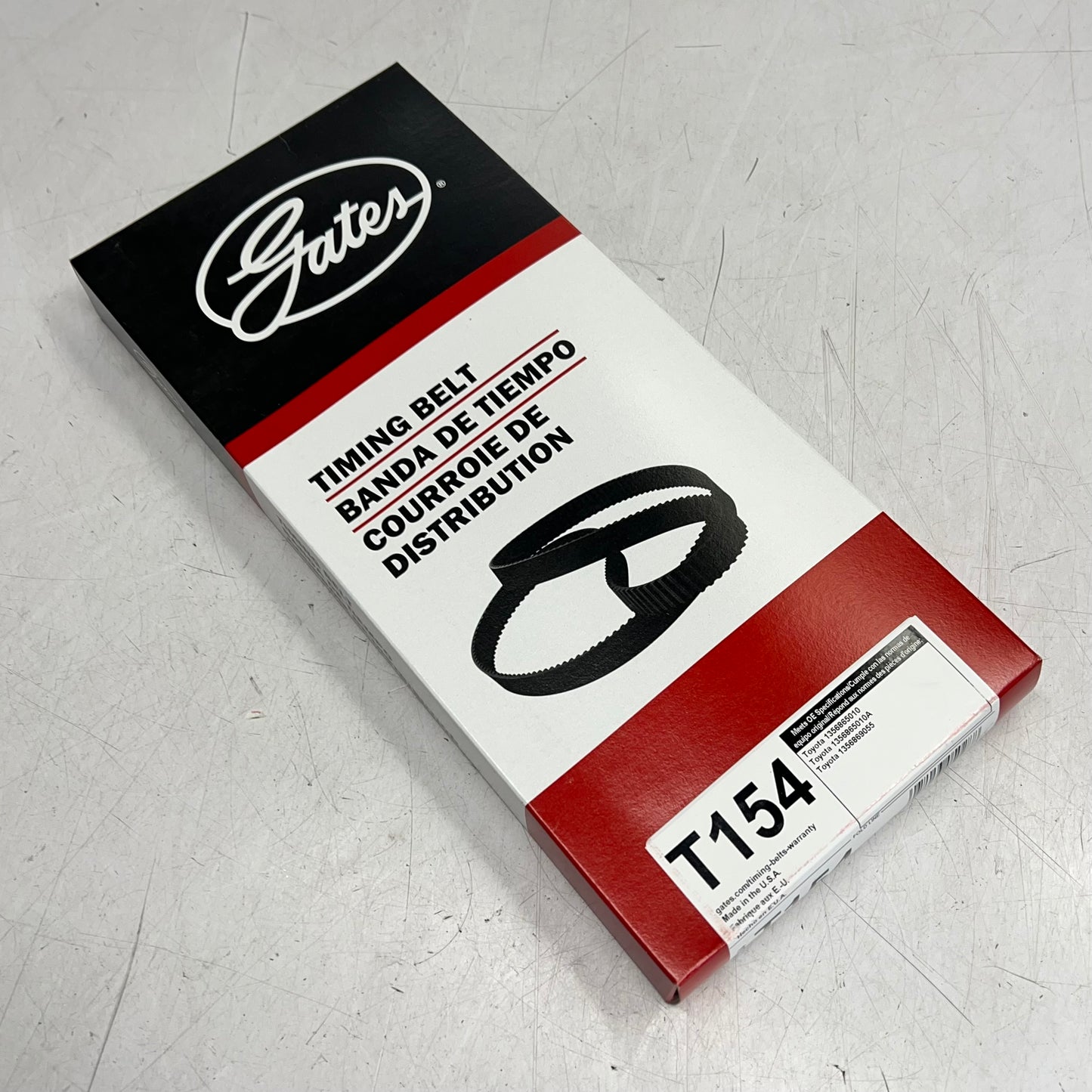 GATES Power Grip Timing Belt for Toyota Model Vehicles 193 Teeth Black T154