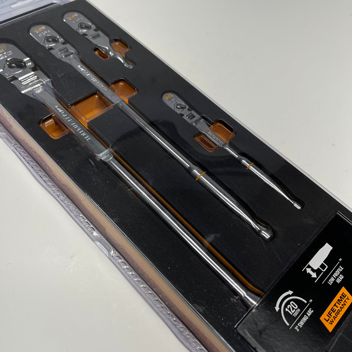 GEAR WRENCH Full Polish Flex Handle Teardrop Ratchet Set 1/4, 3/8" & 1/2" 120XP