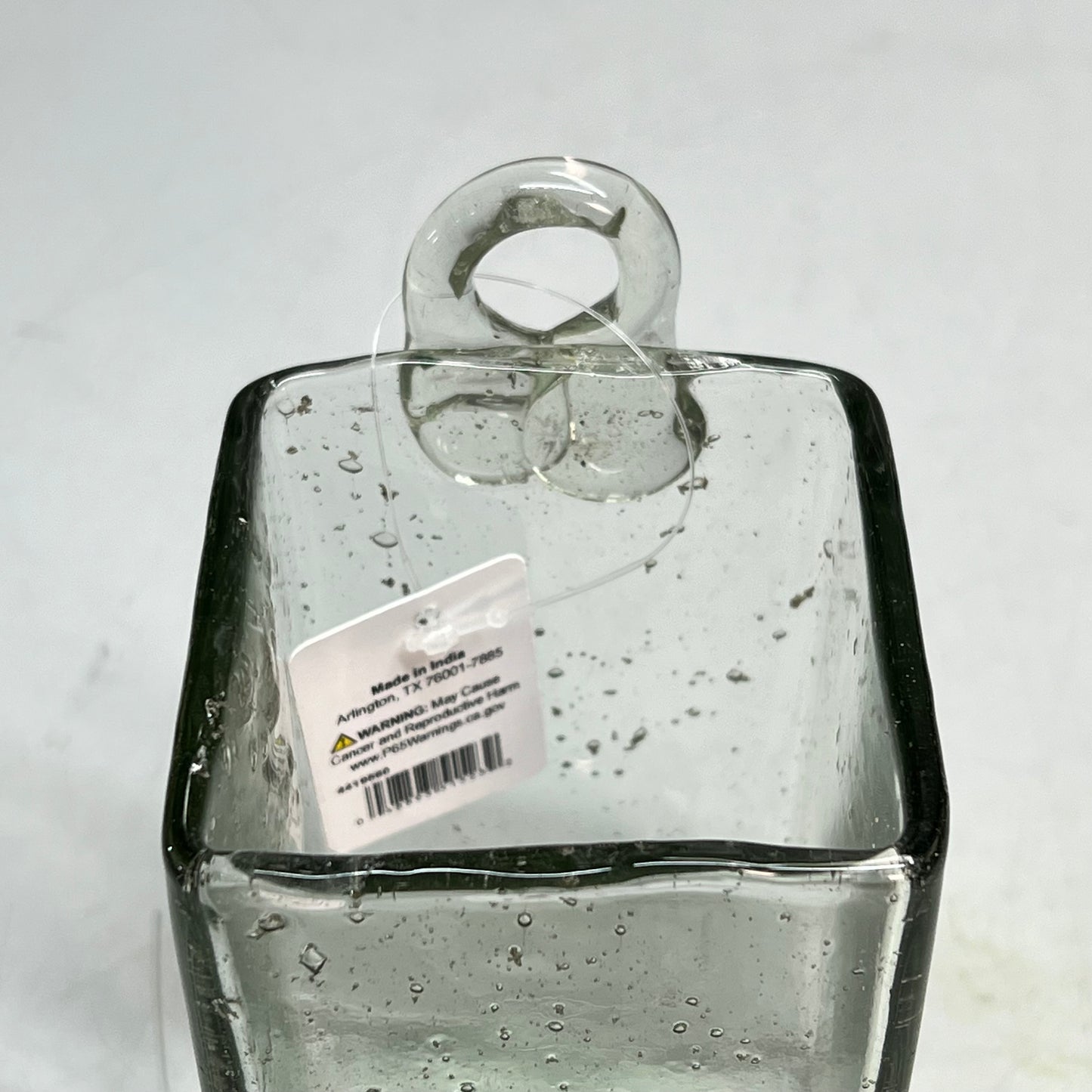 ZA@ RAZ IMPORTS Ripple Glass Wall Vase W/ Back Hoop 6"x3" Clear/Bubble 4419560