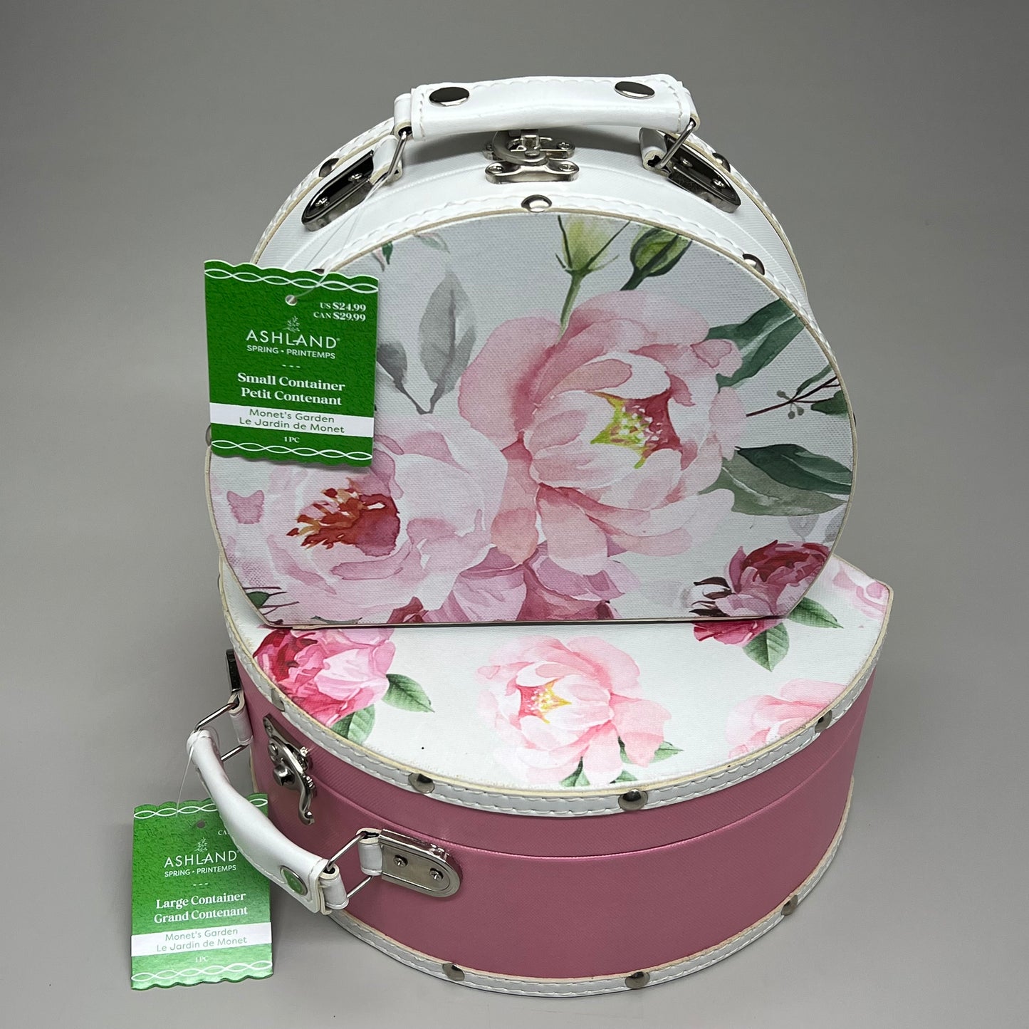 ASHLAND 2 Container Set Spring Monet's Garden Print w/ Shutting Clamp 733097