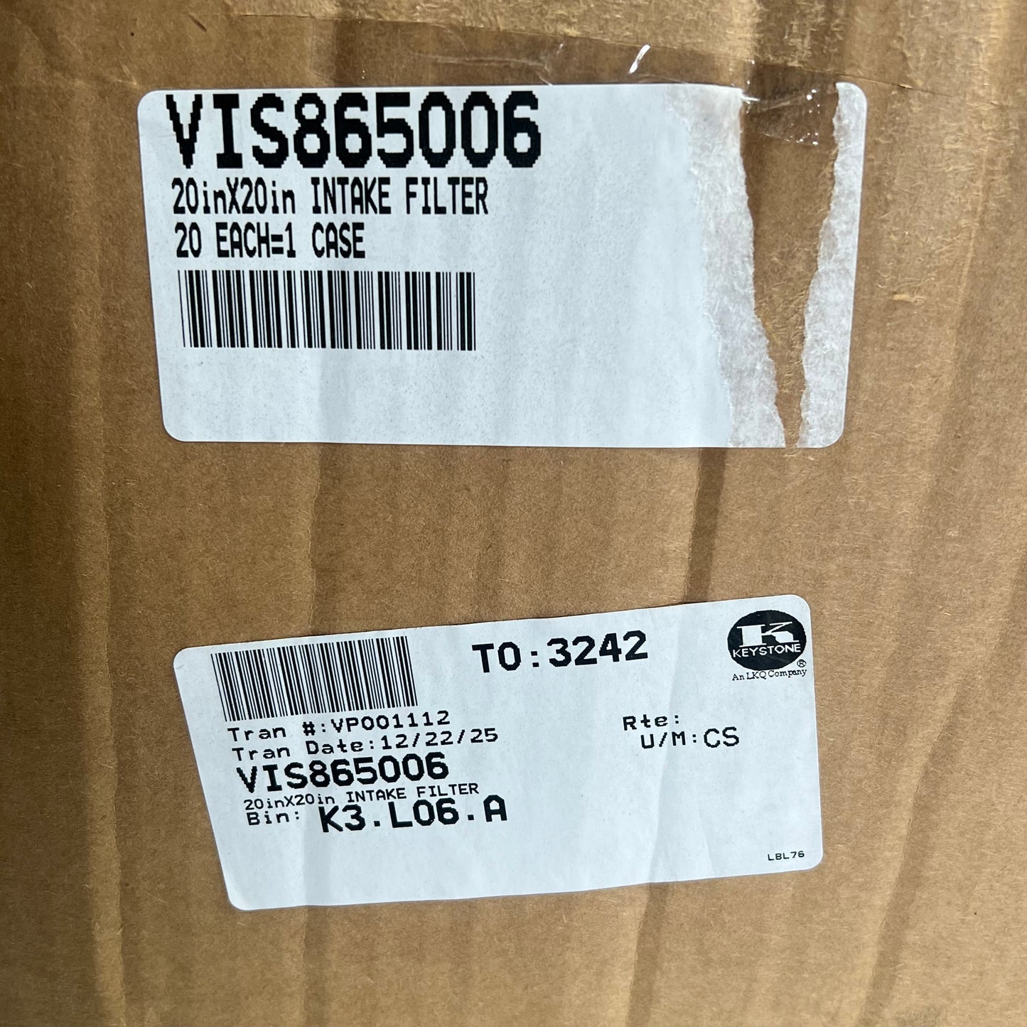ZA@ VISKON-AIRE (20 PACK) Series 55 Internal Wire Intake Panel Filter 20x20 865-006