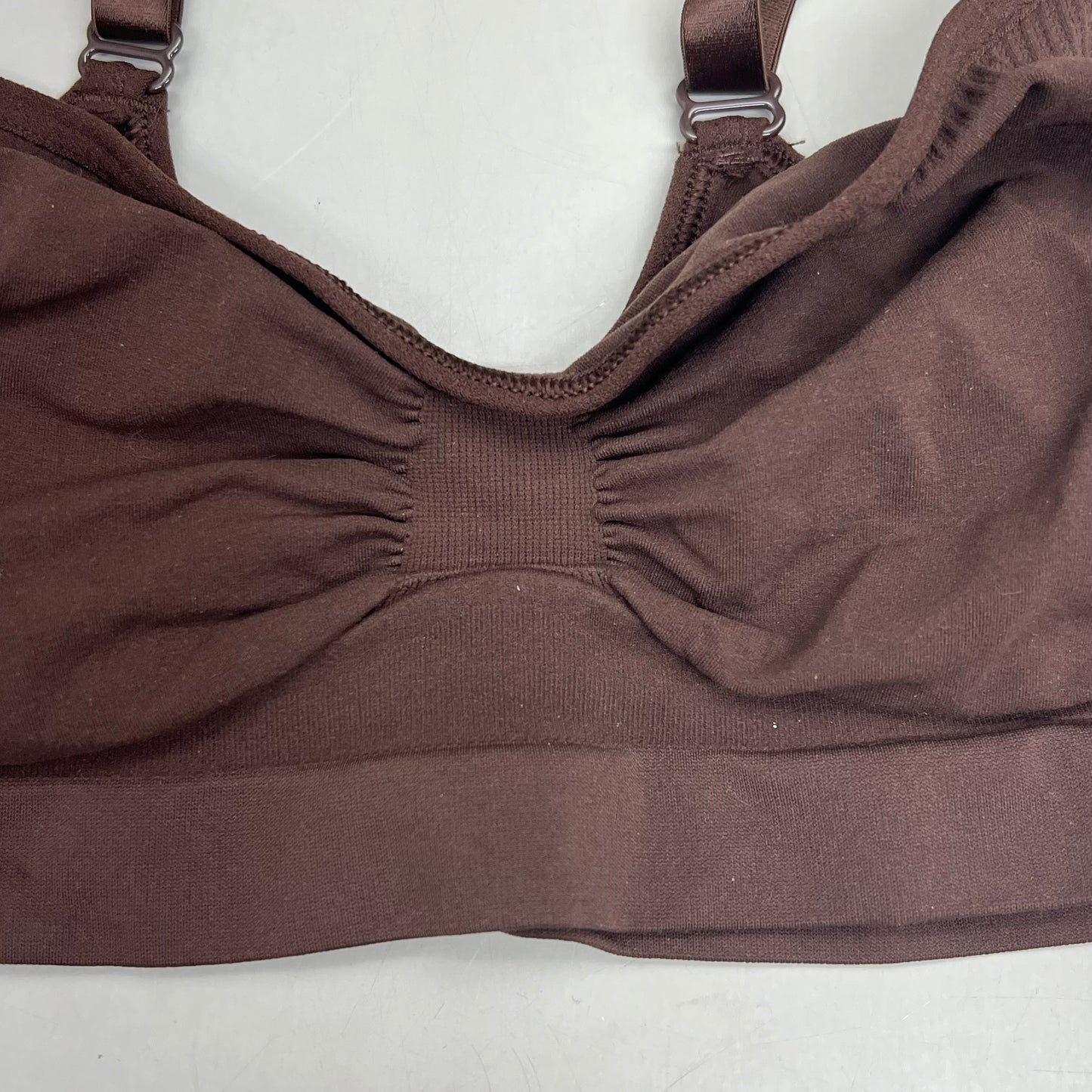 SKIMS Strong Support Seamless Sculpt Bralette Pique Stitching Women's Sz S Cocoa