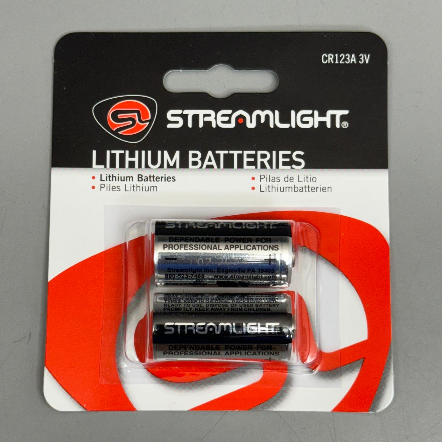 STREAMLIGHT (3 PACK of 2 Batteries) Lithium Batteries Model: CR123A 3V