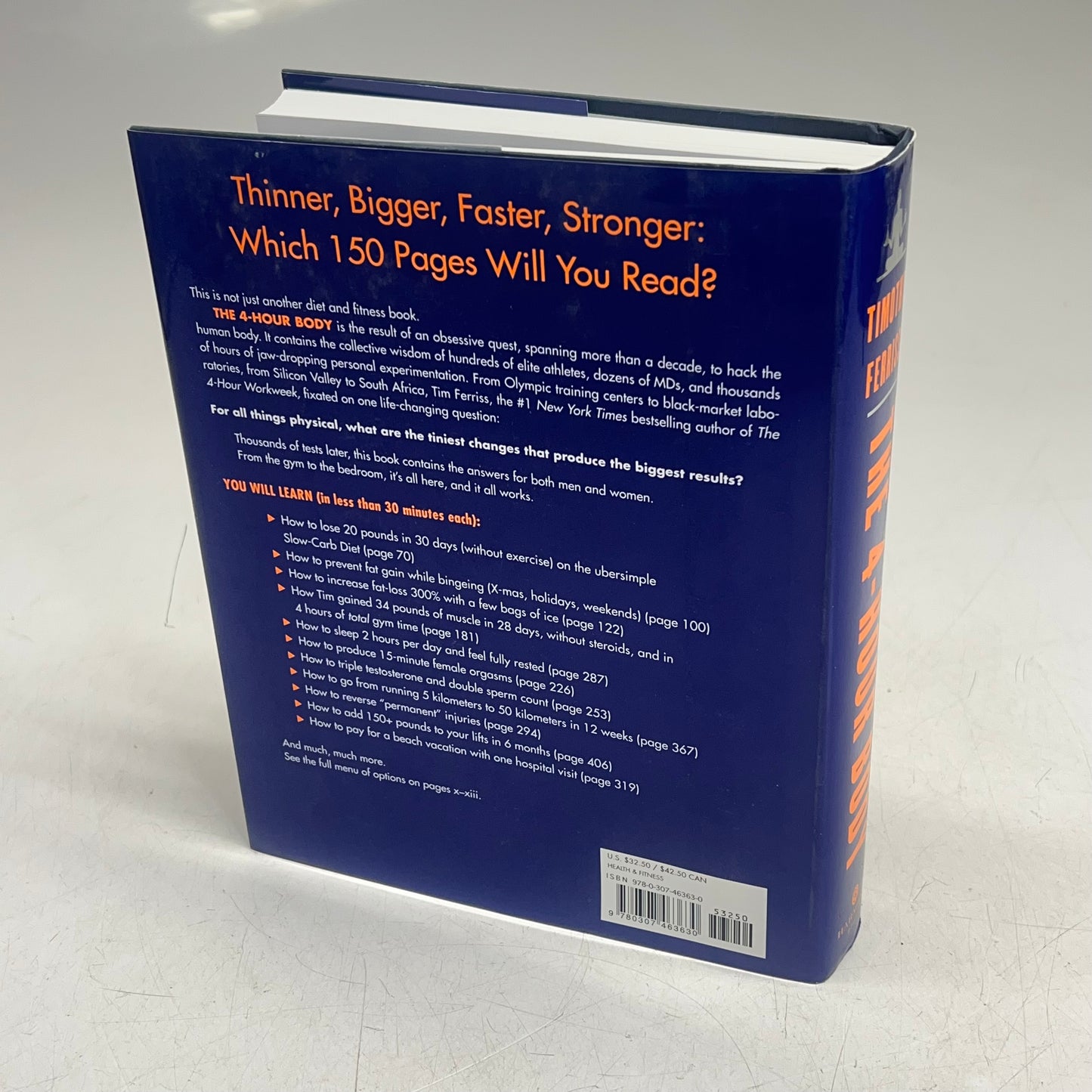 THE 4-HOUR BODY An Uncommon Guide to Being Super Human Hardcover Health Book