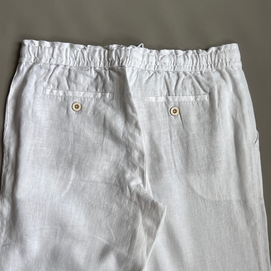 TOMMY BAHAMA Women's Palmbray Tapered Linen Pant White Size L (New)