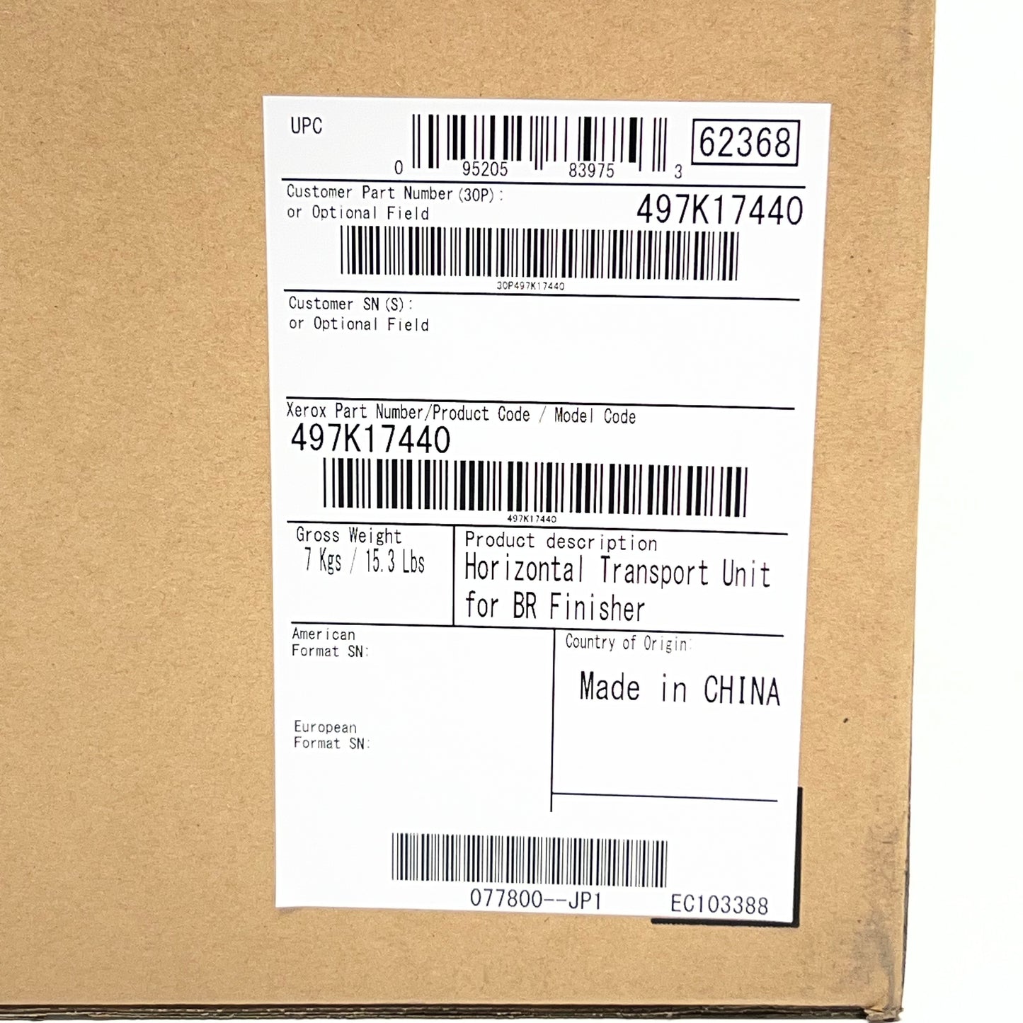 XEROX Horizontal Transport Unit for BR Finisher 497K17440