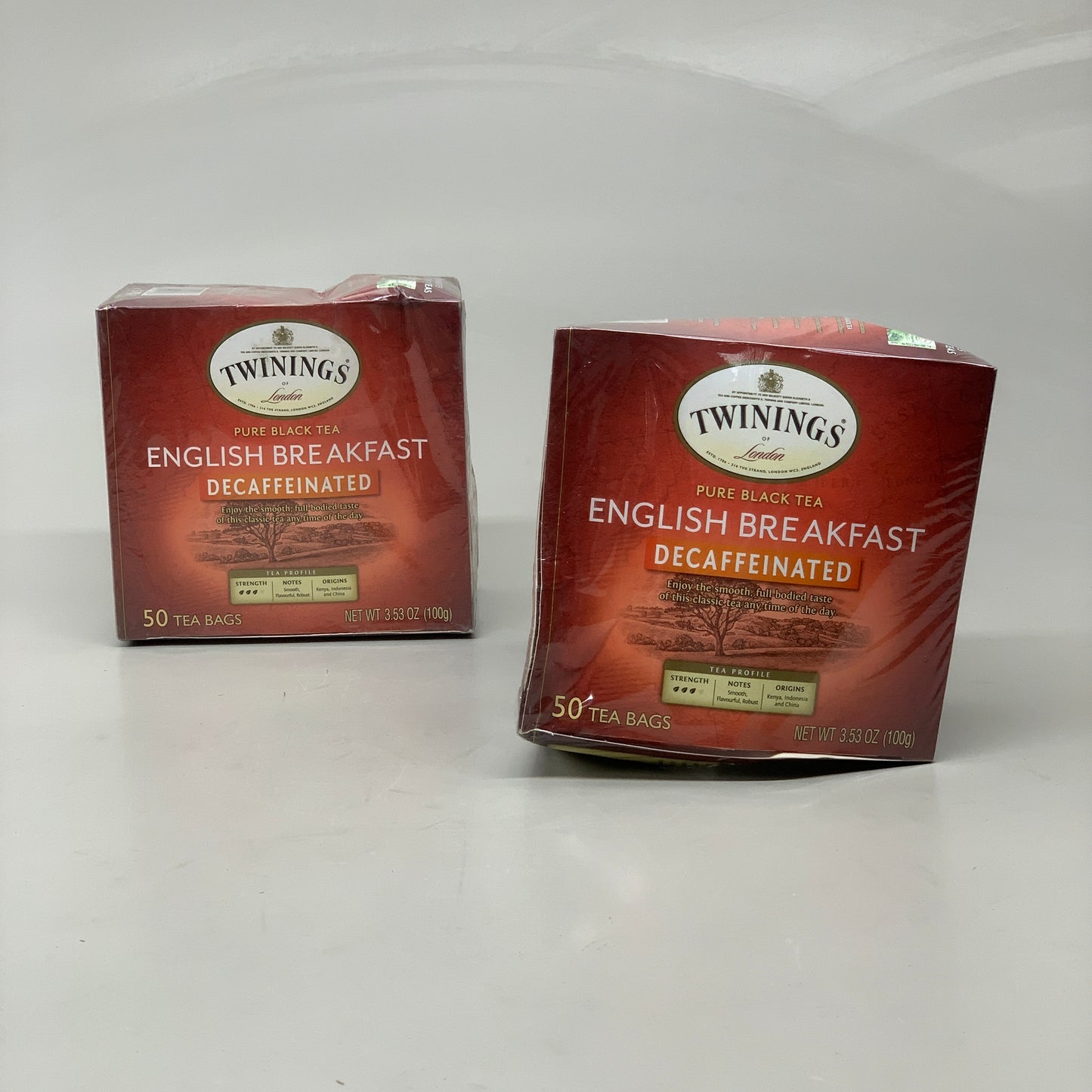 TWININGS (2 PACK) 100 Bags English Breakfast Decaffeinated Pure Black Tea BB 05/2025 (New Other)