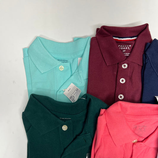ZA@ (8 PACK) Uniform Soft Pique Polo Shirts Boy's Sz 2T Assorted Colors