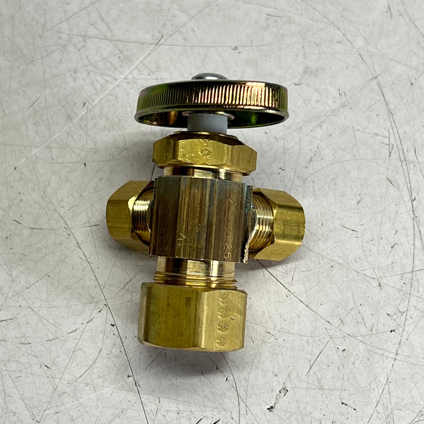 BRASS CRAFT Multi Turn Dual Outlet Valve 1/2" Nom Comp 3/8"OD Comp CR1901LRX| R1